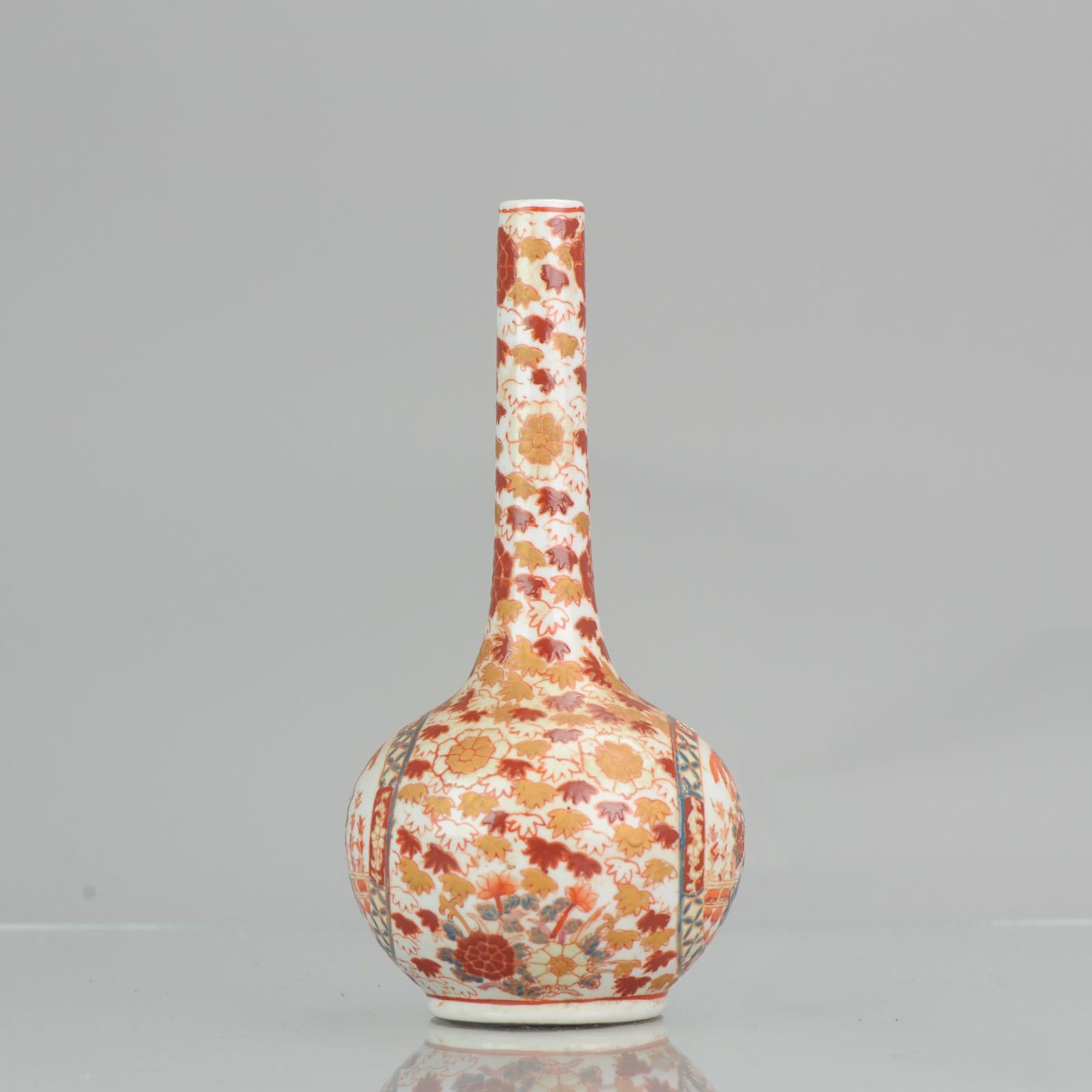 Porcelain Pair of Antique 19th Century Japanese Kutani Vase Marked on Base Birds Swallows