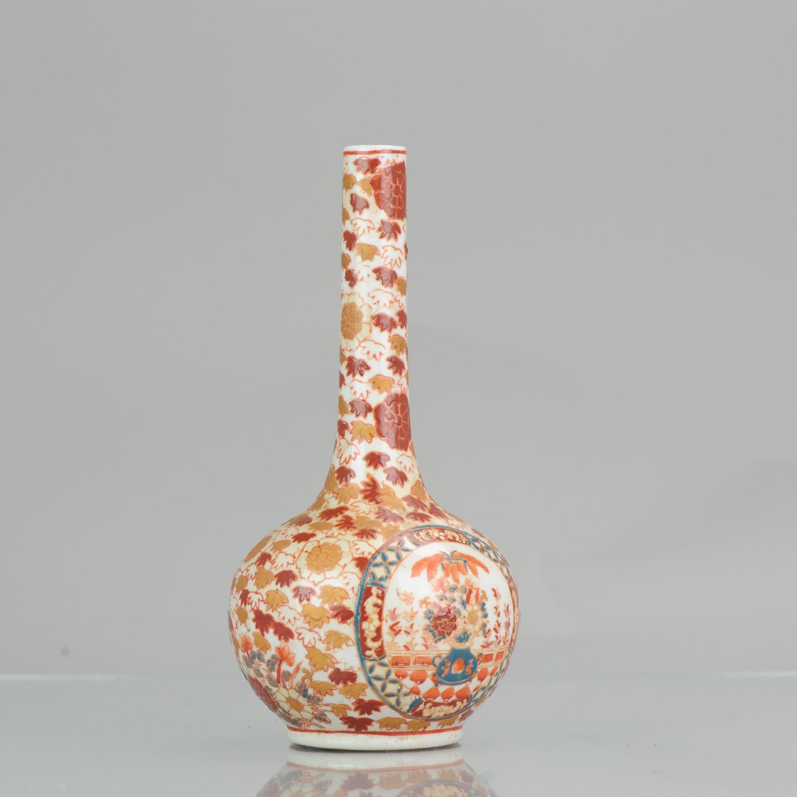 Pair of Antique 19th Century Japanese Kutani Vase Marked on Base Birds Swallows 1