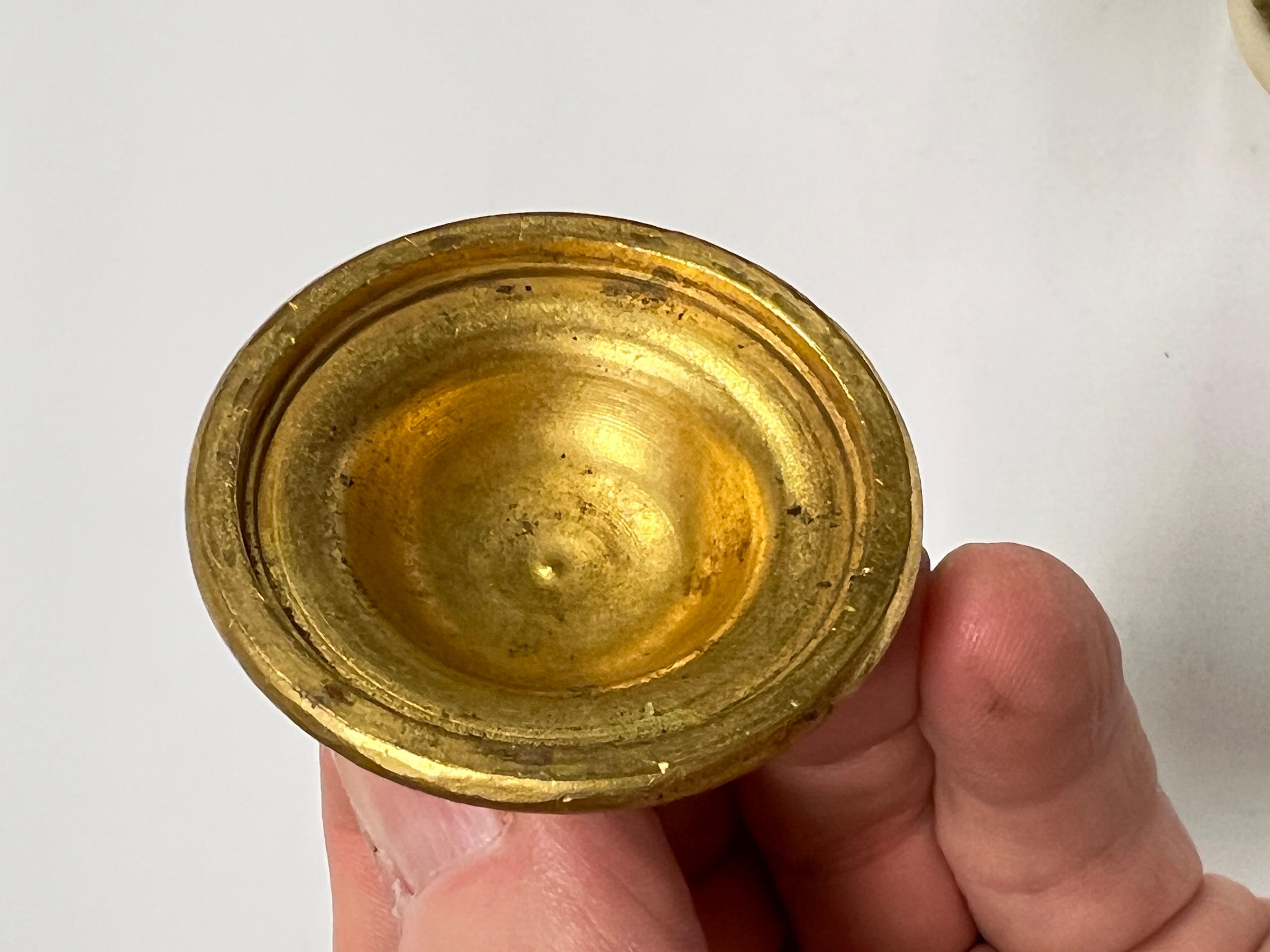 Pair Antique 19th C French Louis XVI Style Gilt Bronze Marble Candle Holders For Sale 3