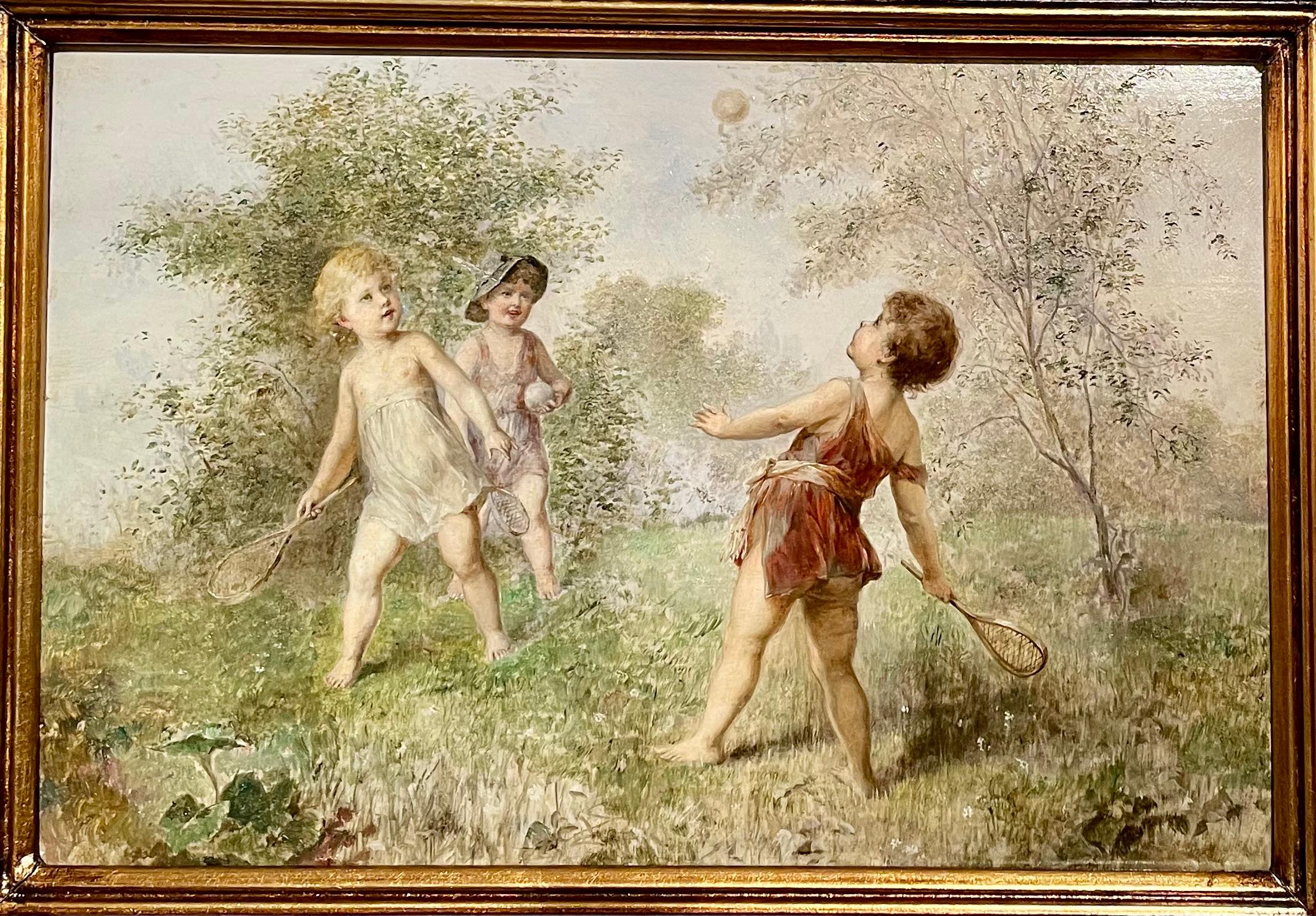 Pair Antique 19th Century Austrian Heinrich Lefler Framed Oil on Panel Paintings For Sale 3