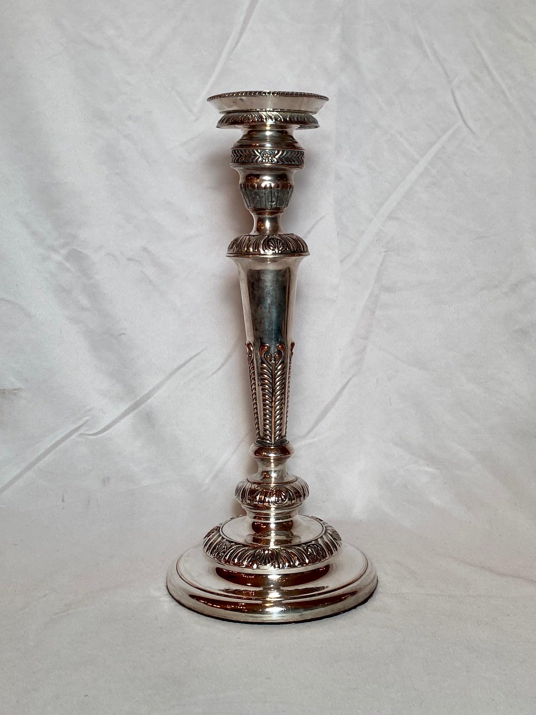 Pair Antique 19th Century English Georgian Sheffield Silver-Plate Candelabra For Sale 3