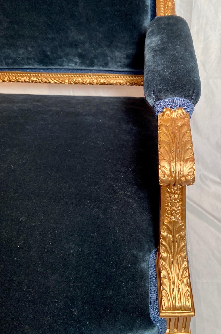 Pair Antique 19th Century French Louis XVI Giltwood Armchairs. at 1stDibs