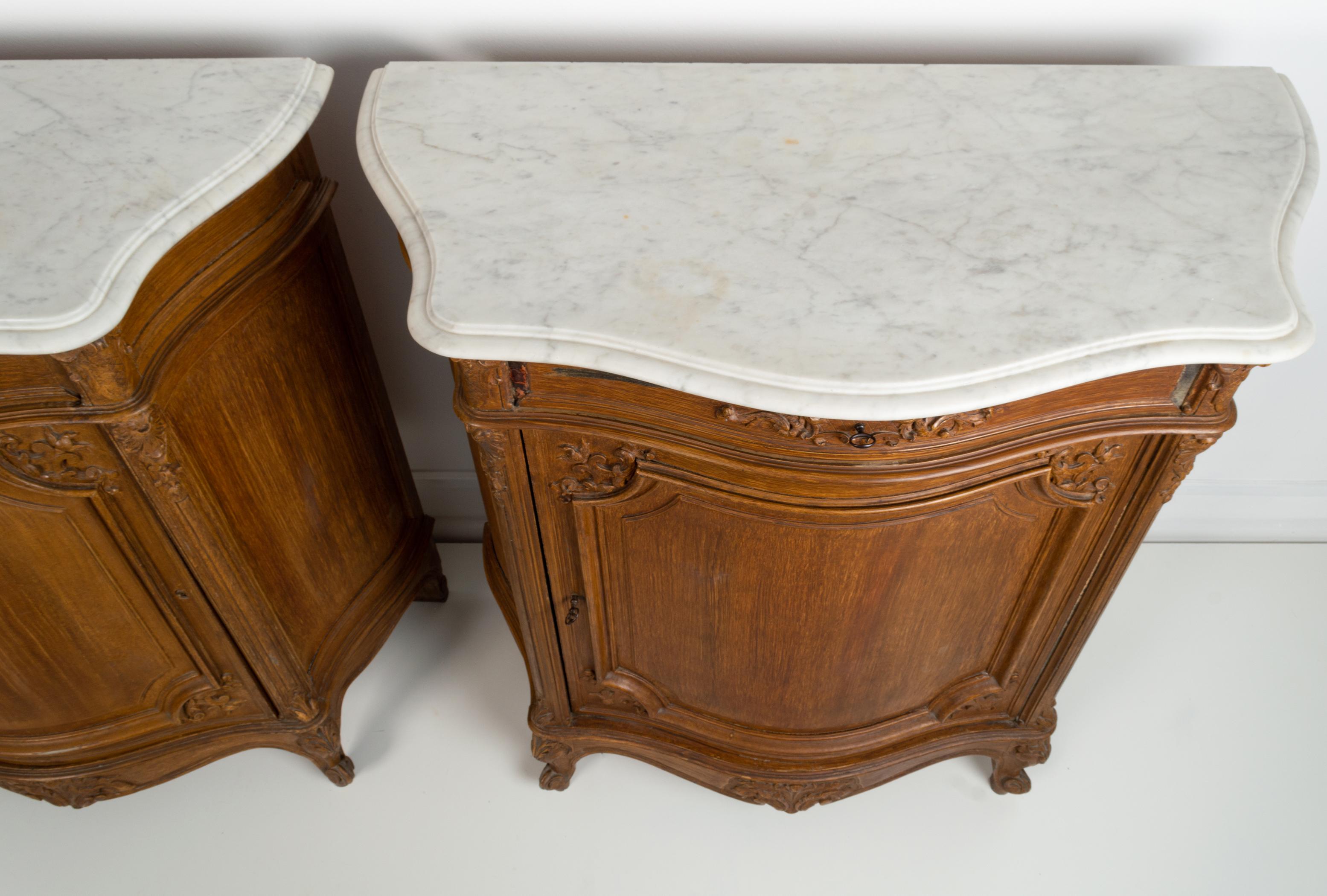 Pair Antique 19th Century French Marble Top Commodes Credenzas For Sale 7