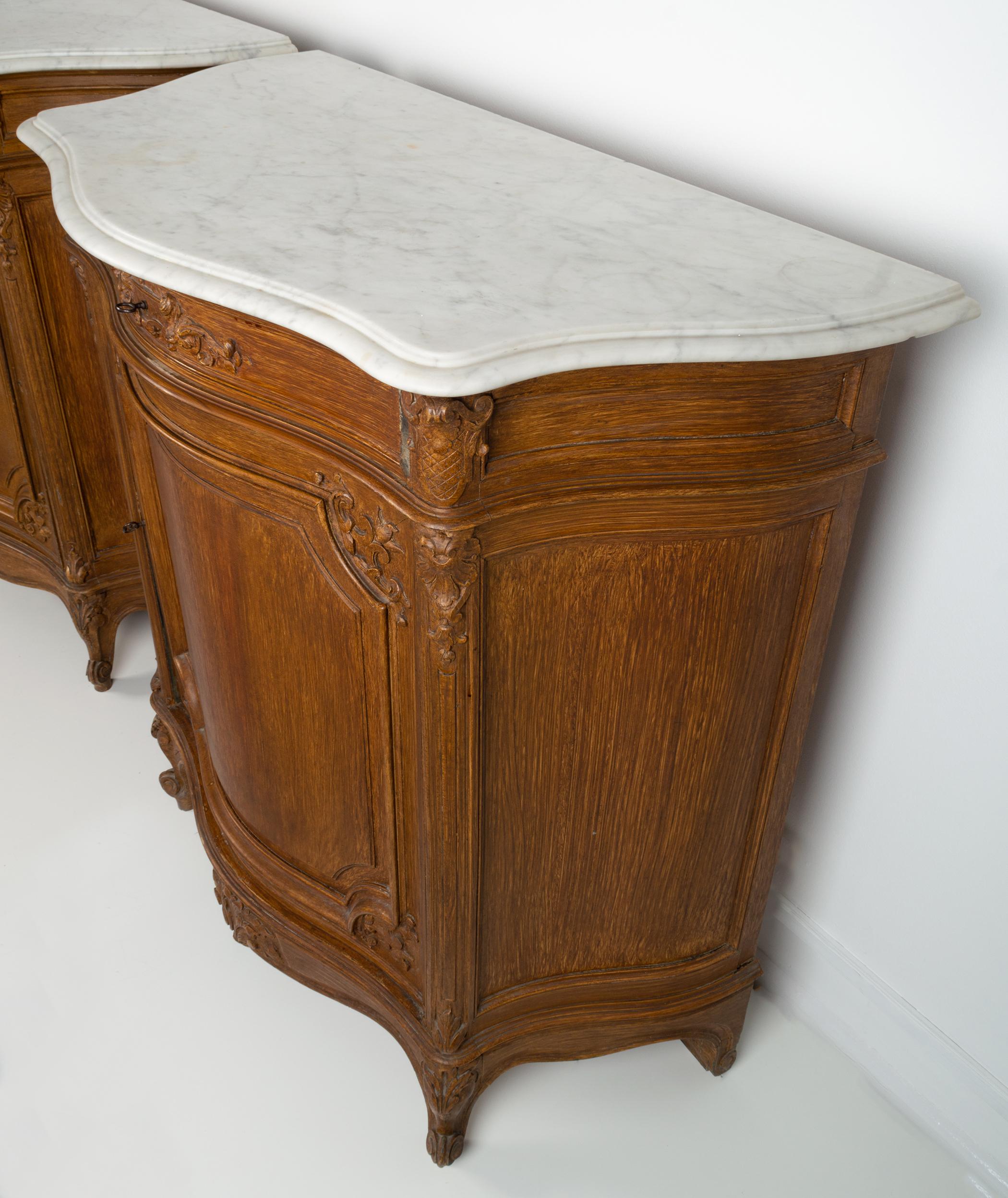 Pair Antique 19th Century French Marble Top Commodes Credenzas For Sale 8