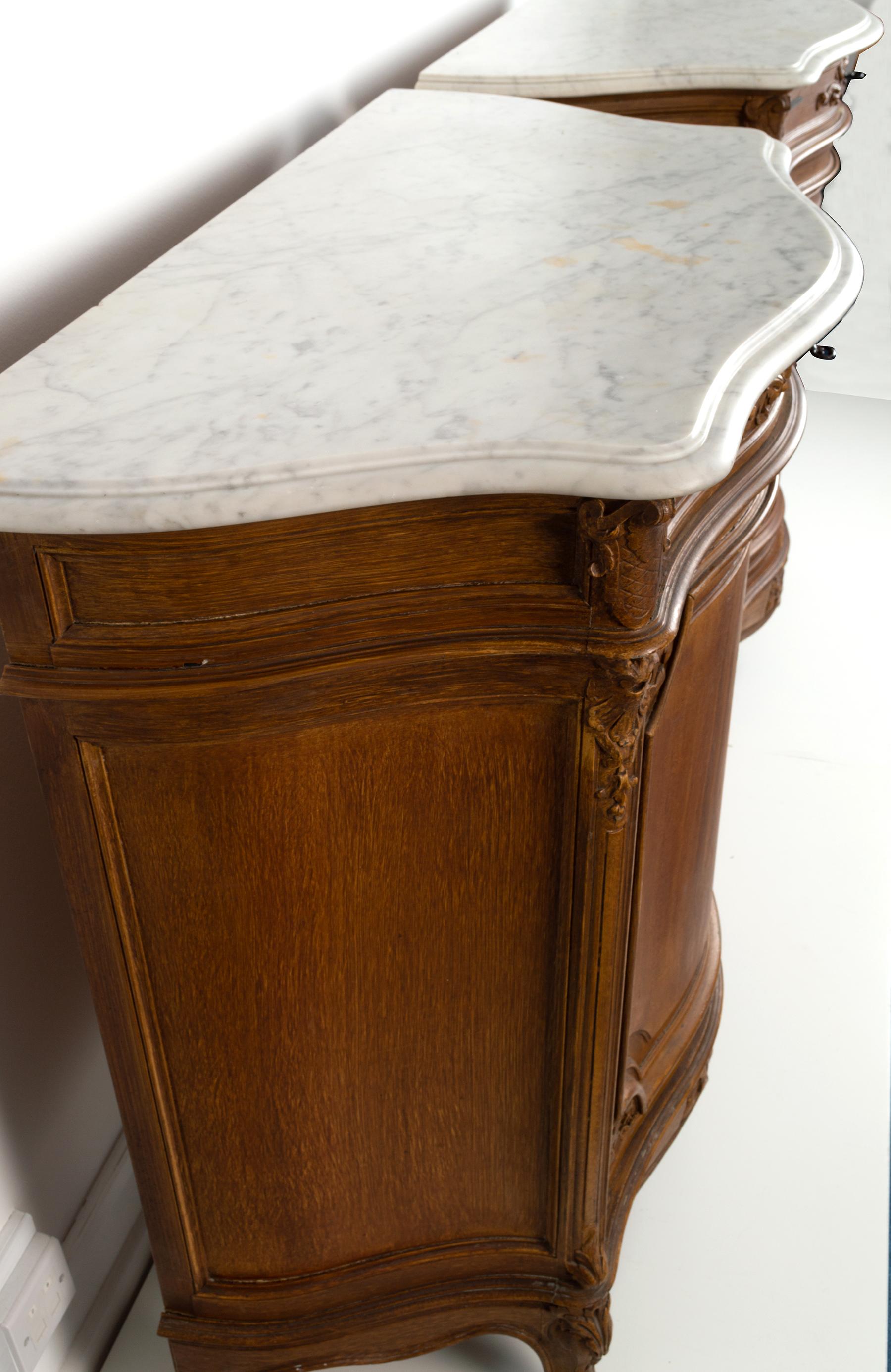 Pair Antique 19th Century French Marble Top Commodes Credenzas For Sale 10