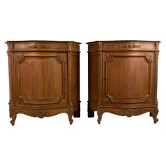 Pair Antique 19th Century French Marble Top Commodes Credenzas