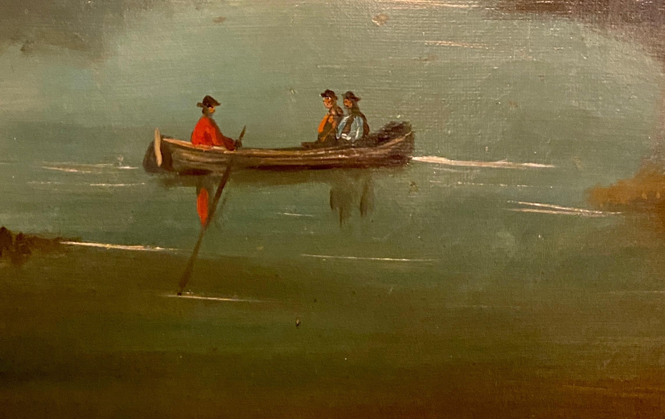 Paire d'anciennes peintures de paysage à l'huile sur toile du 19e siècle français en vente 2