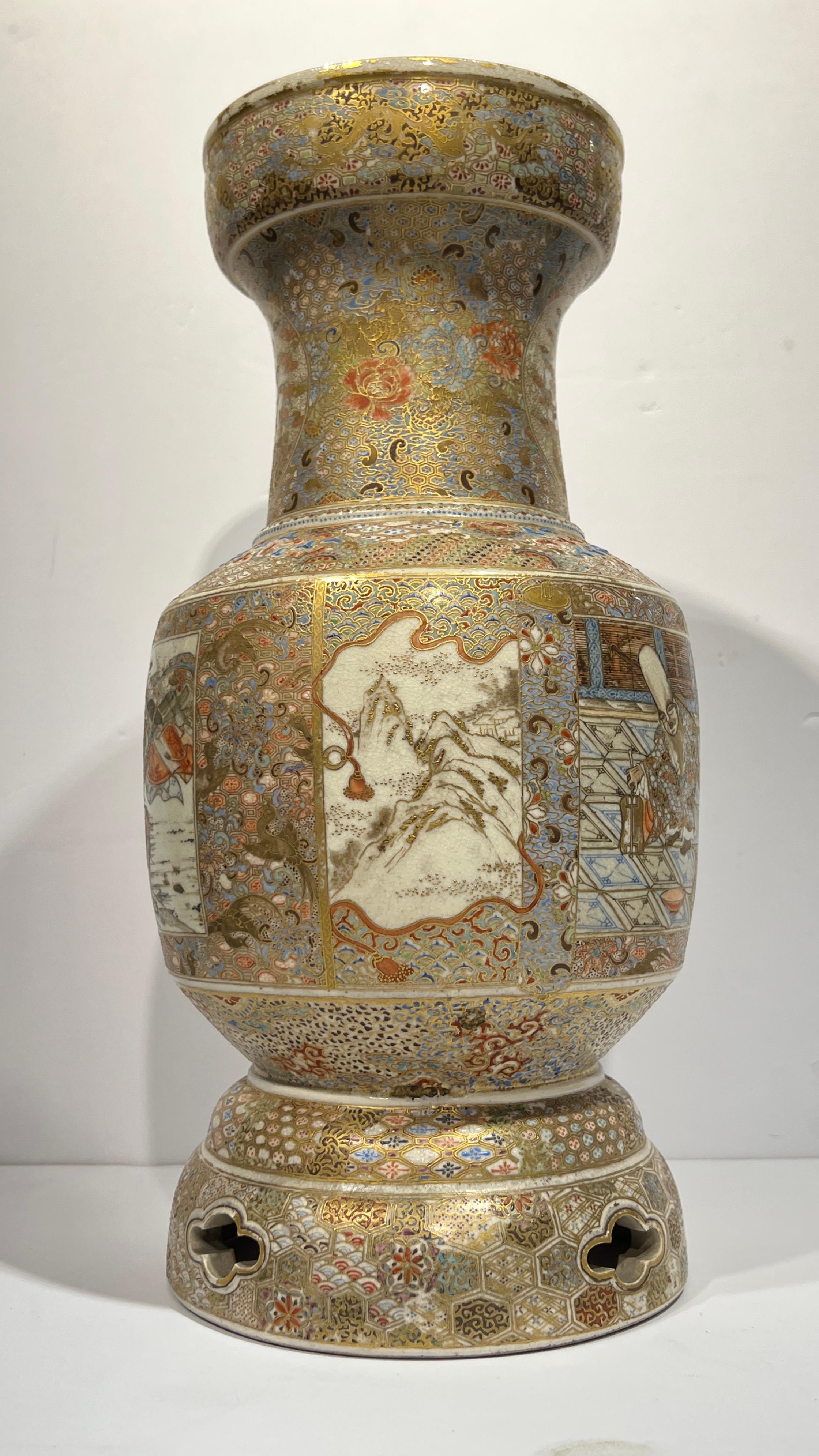 Coppia di antichi vasi Satsuma giapponesi del XIX secolo del periodo Meiji in vendita 5