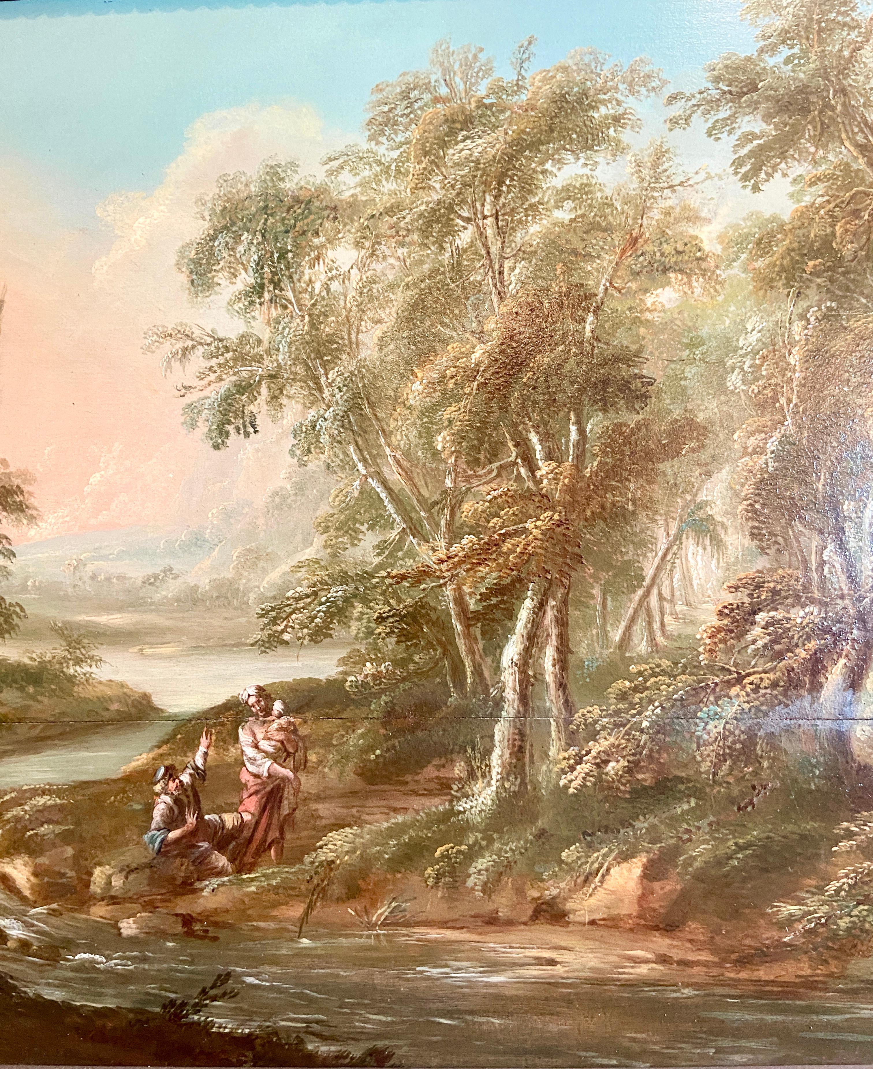 antique oil paintings on wood panels