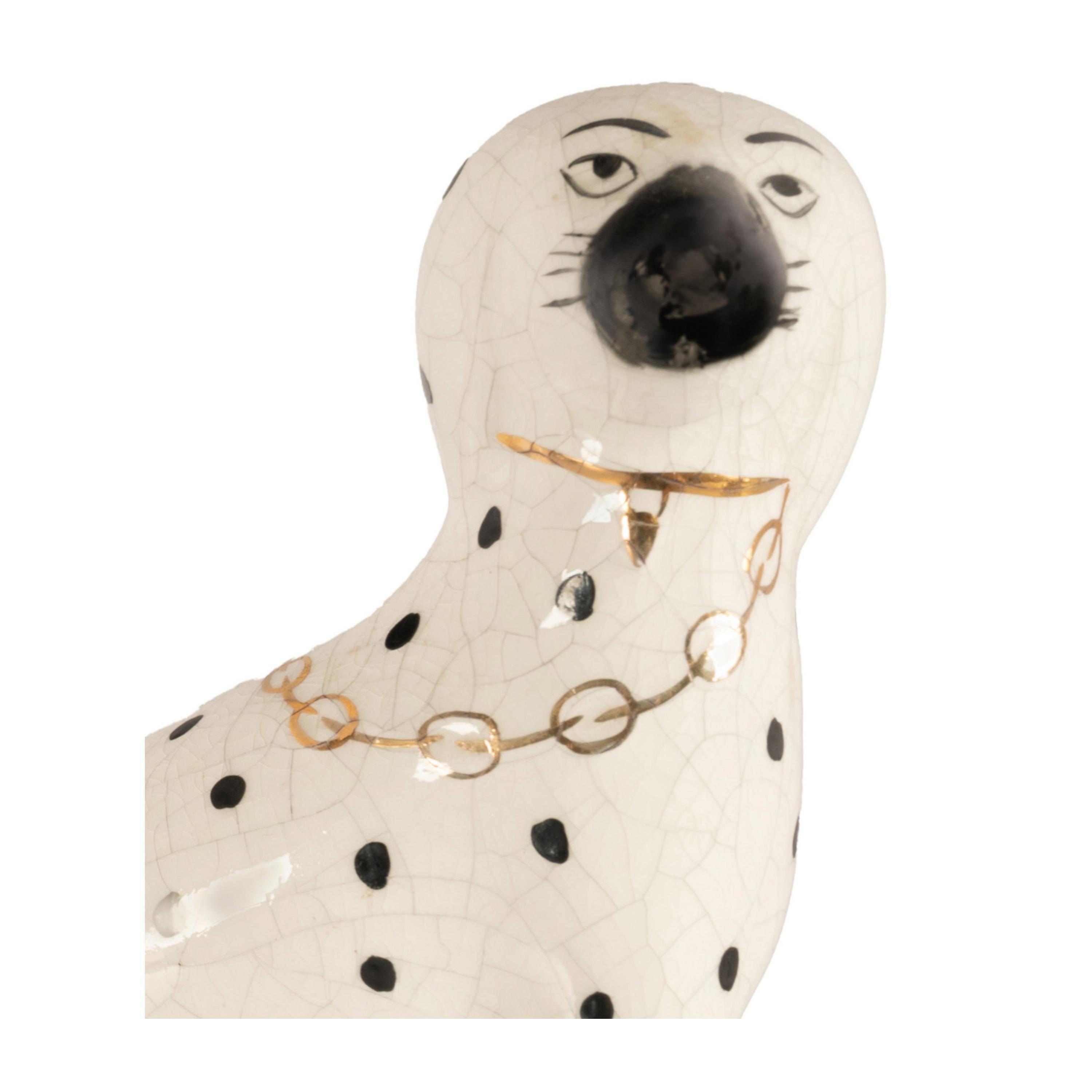 Par de Figurillas Antiguas de Perro de Cerámica Dálmata de Staffordshire del Siglo XIX 1850 en venta 3
