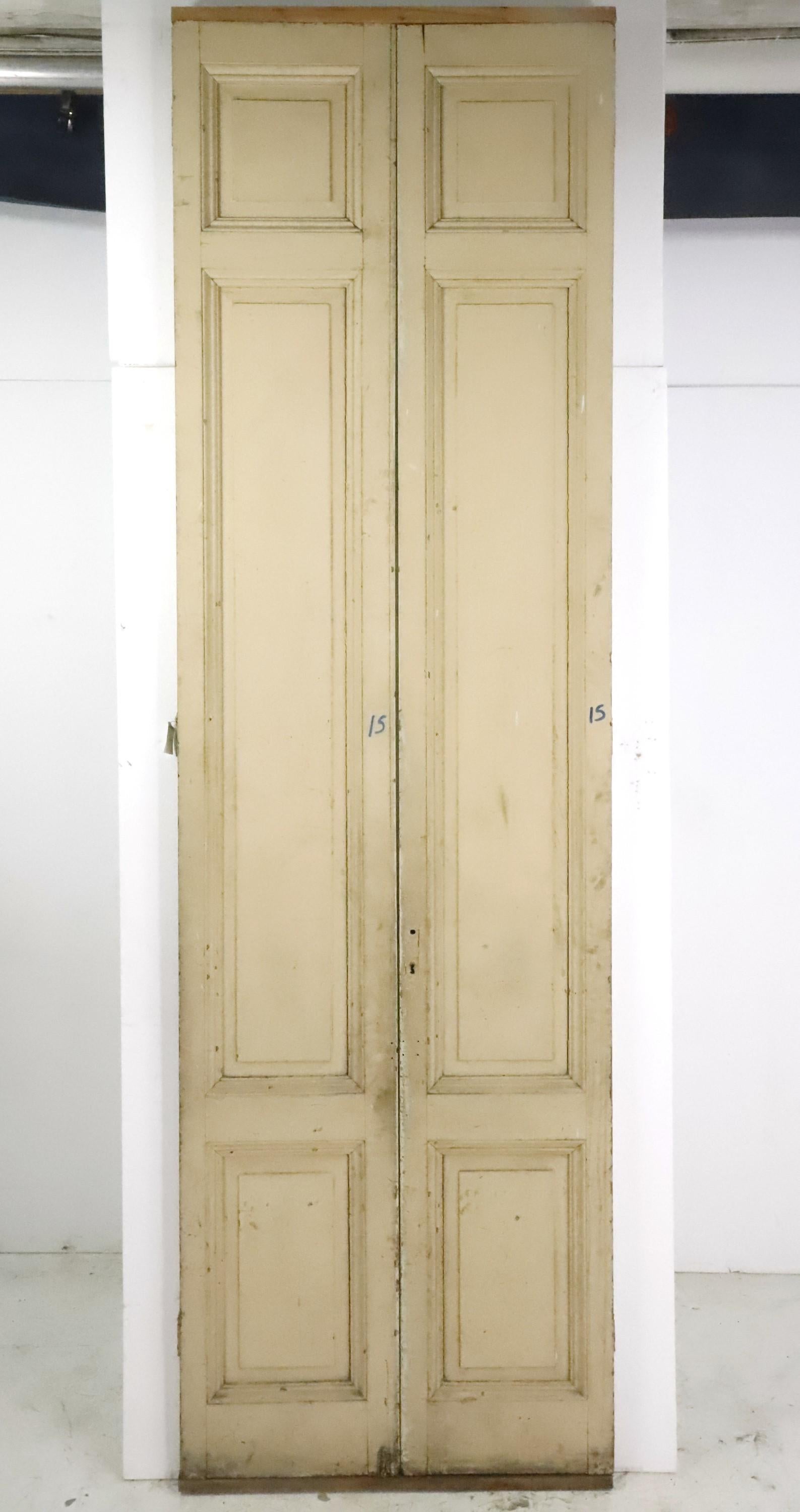 Pair Antique 3 Panel Tan Wood Argentinean Doors 7