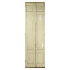 Pair Antique 3 Panel Tan Wood Argentinean Doors