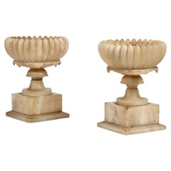 Paar antike Alabaster-Tazza aus Alabaster