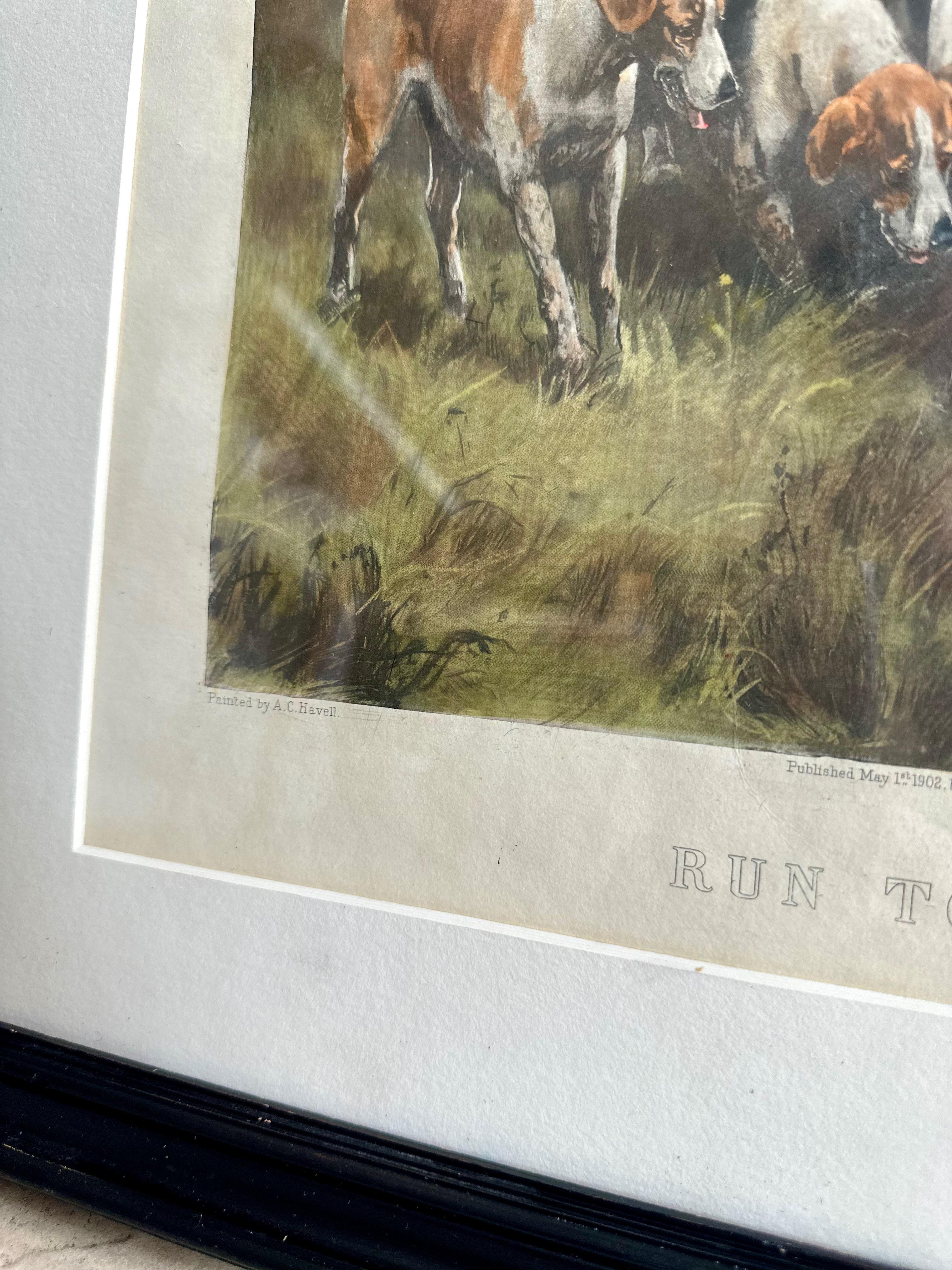 Paar antike Alfred Charles Havell Fuchs- Jagd-Stiche, gerahmt im Angebot 7