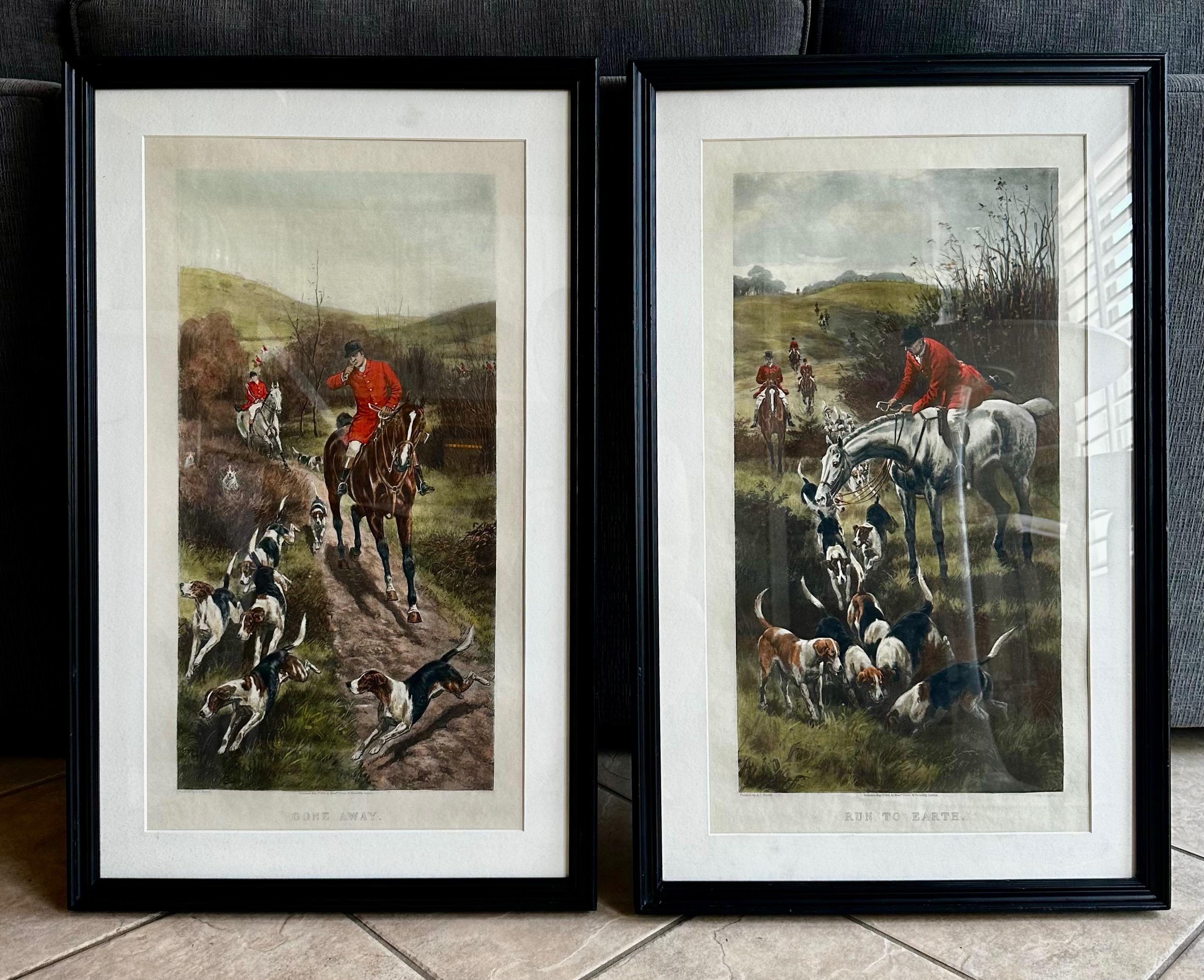 Paar antike Alfred Charles Havell Fuchs- Jagd-Stiche, gerahmt im Angebot 12