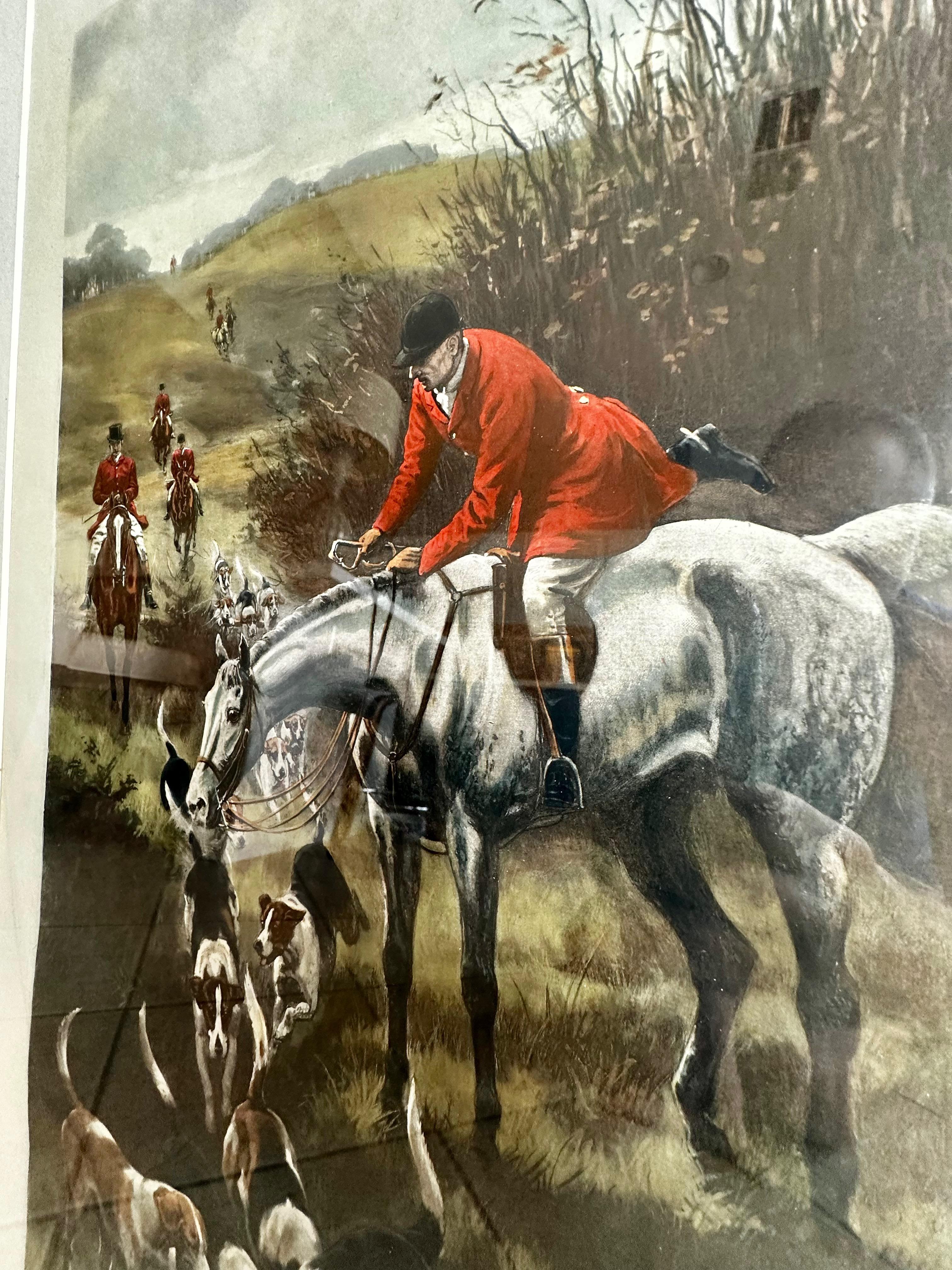 Paar antike Alfred Charles Havell Fuchs- Jagd-Stiche, gerahmt im Angebot 2