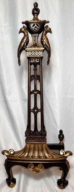 Paire de chenets américains anciens en bronze de style Art nouveau par Caldwell & Co N.Y., vers 1910