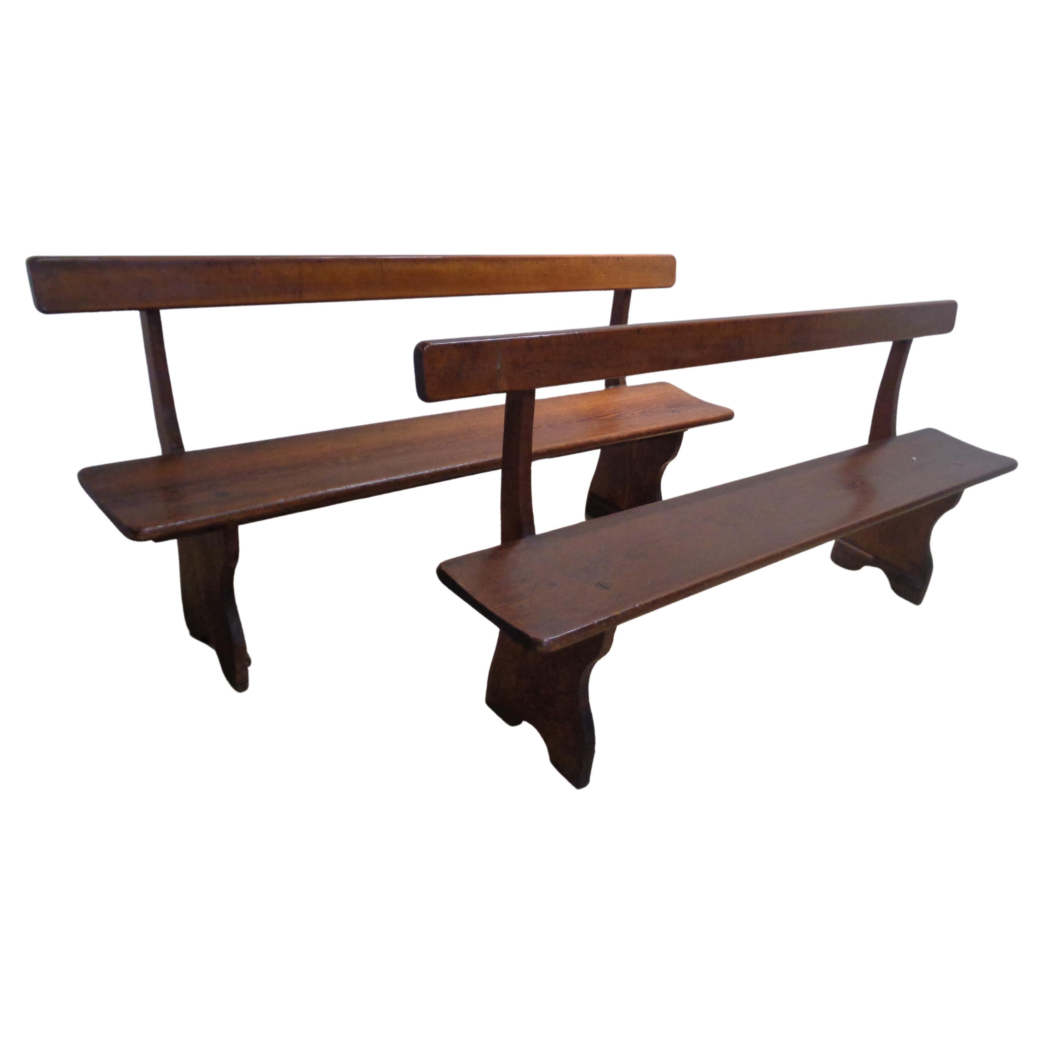 Hardwood  Exceptional Antique American Country Benches For Sale