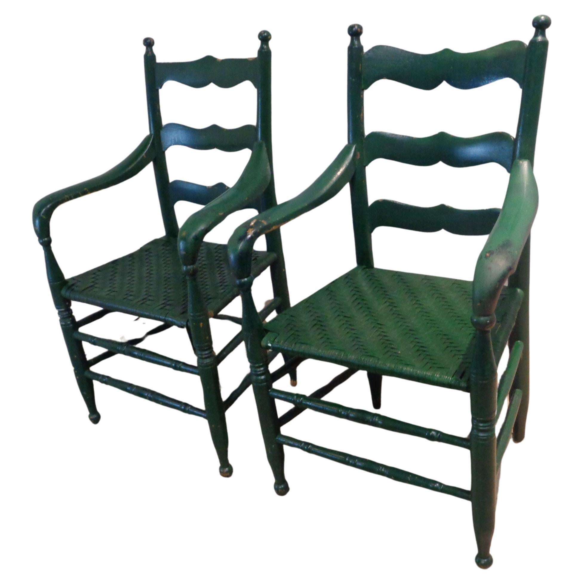  Antique American Country Painted Armchairs For Sale 4