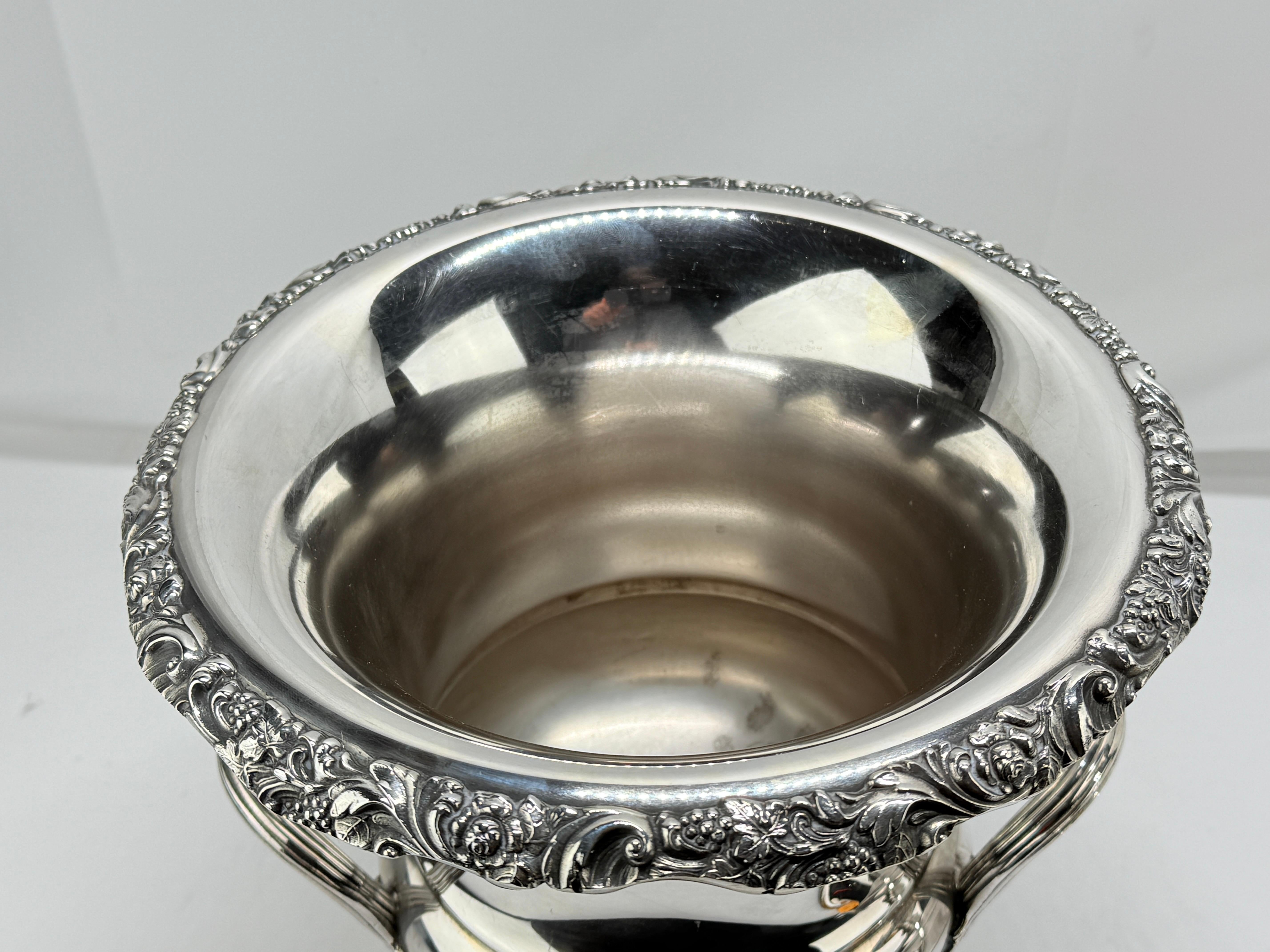 Pair, Antique American Silverplate Repousse Trophy Cup, Champagne or Ice Bucket 3