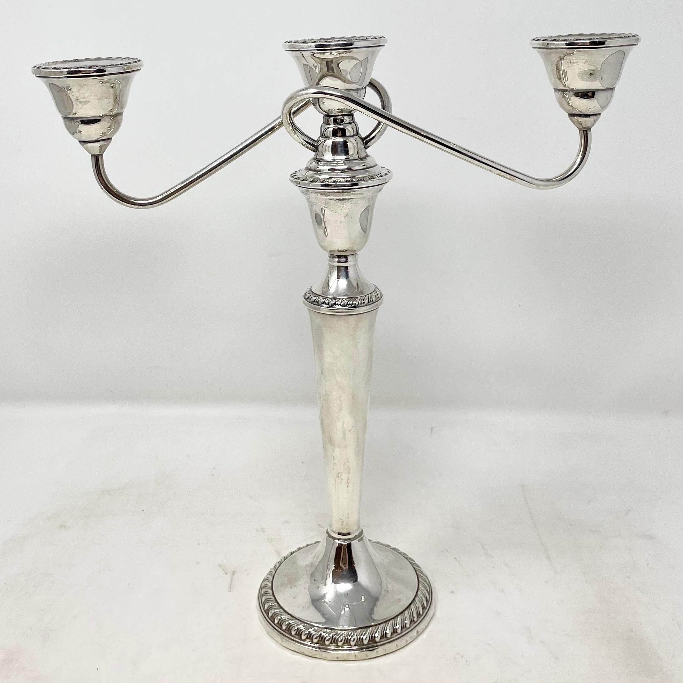 Argento 925 Coppia di antichi candelabri americani in argento 925 con marchio 