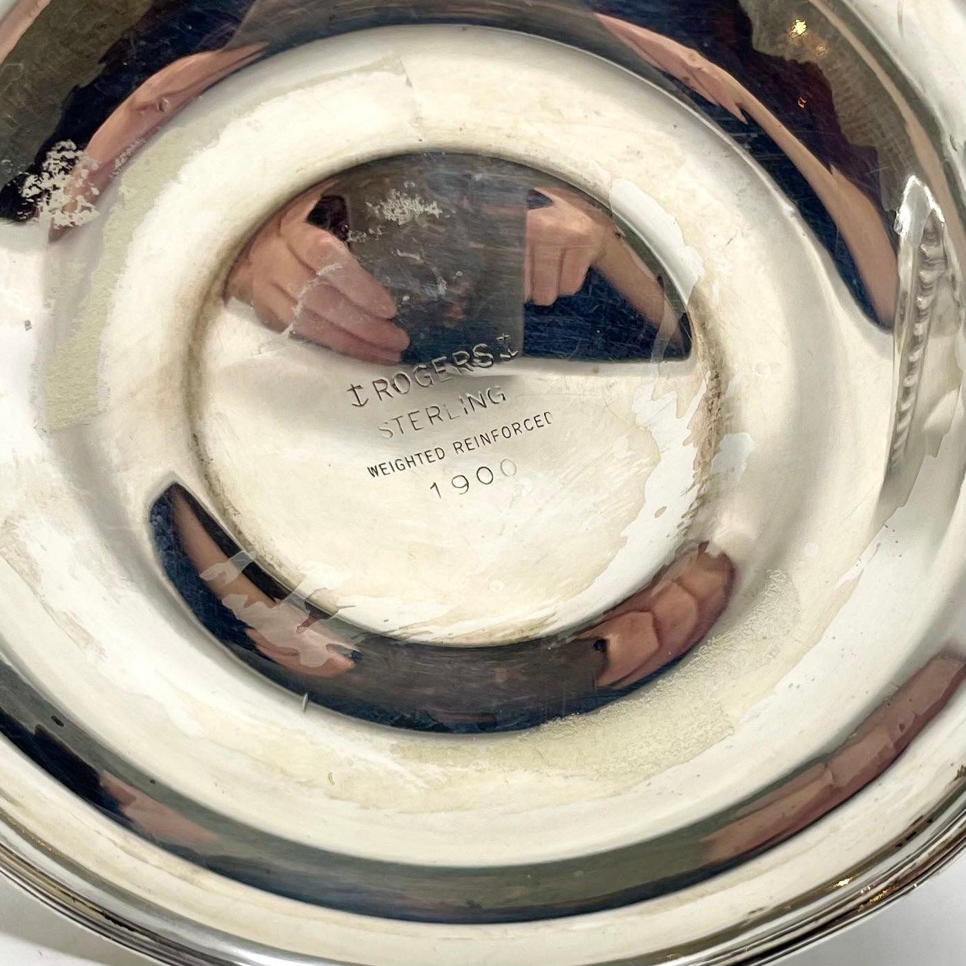 Coppia di antichi candelabri americani in argento 925 con marchio 