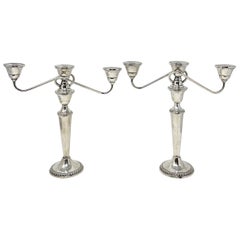 Pair Used American "William Rogers" Hallmarked Sterling Silver Candelabra.