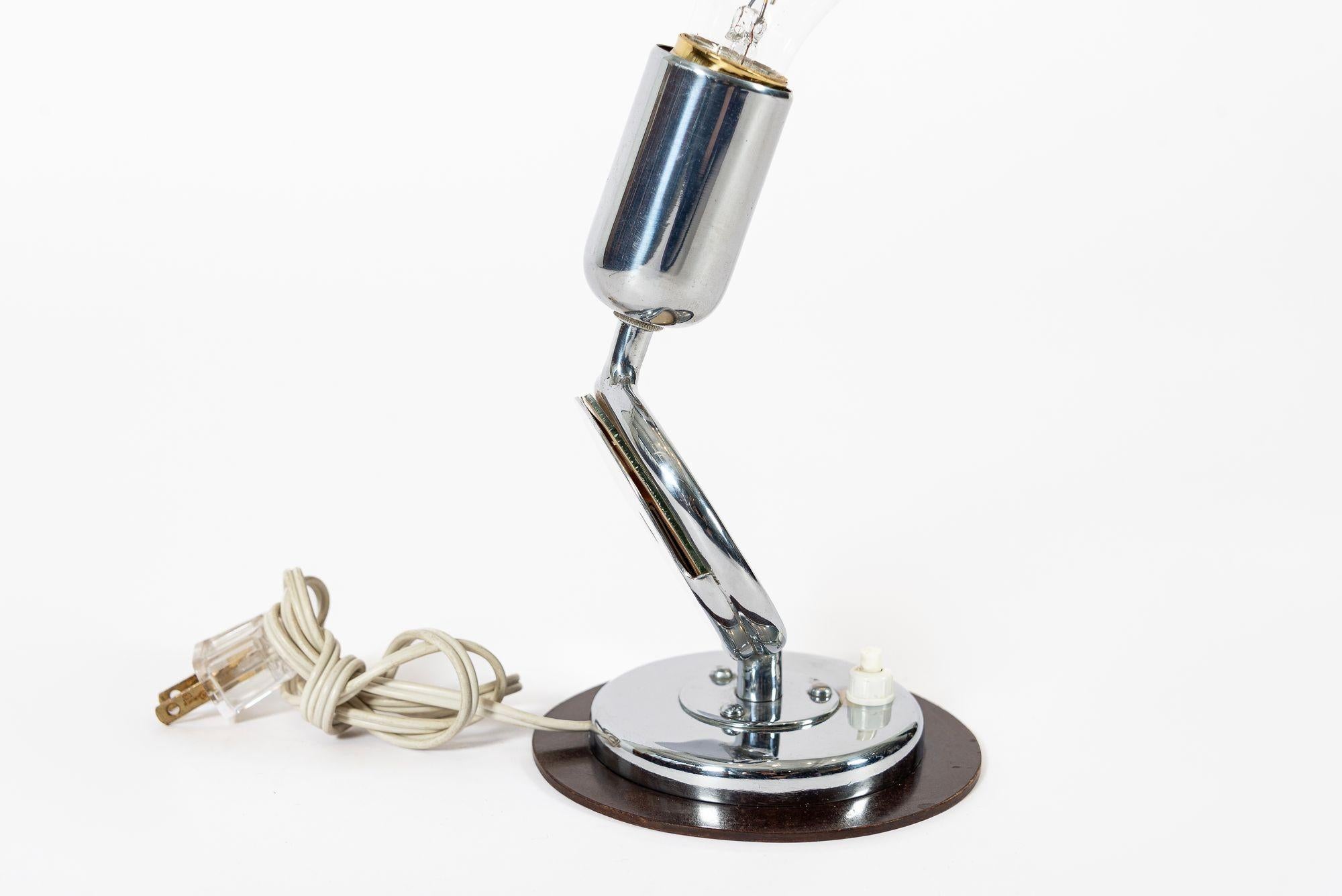 Pareja de Lámparas de Mesa Antiguas Art Decó Bauhaus con Insertos de Cristal para Fotos en venta 3