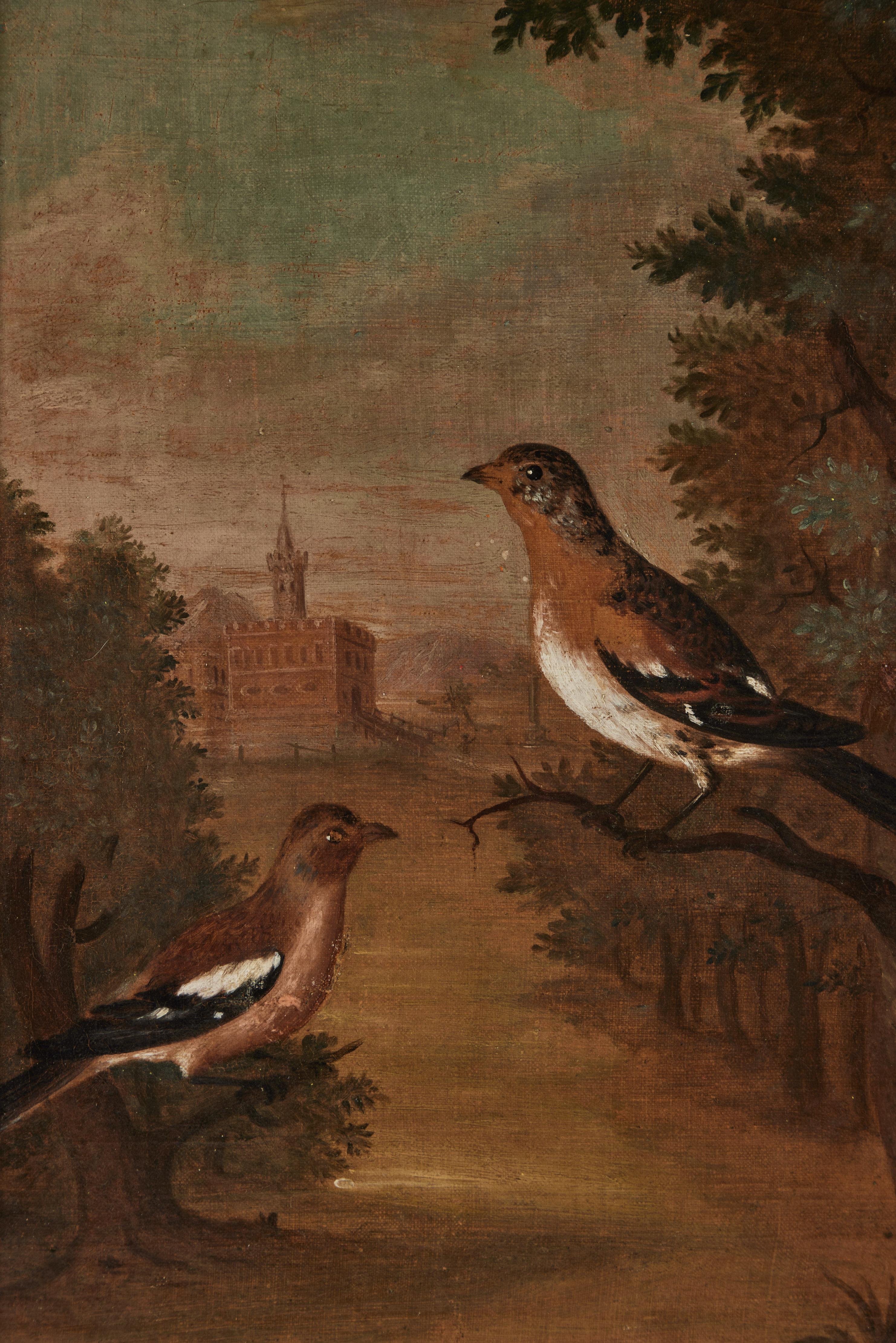 Pair Antique Avian Paintings 1