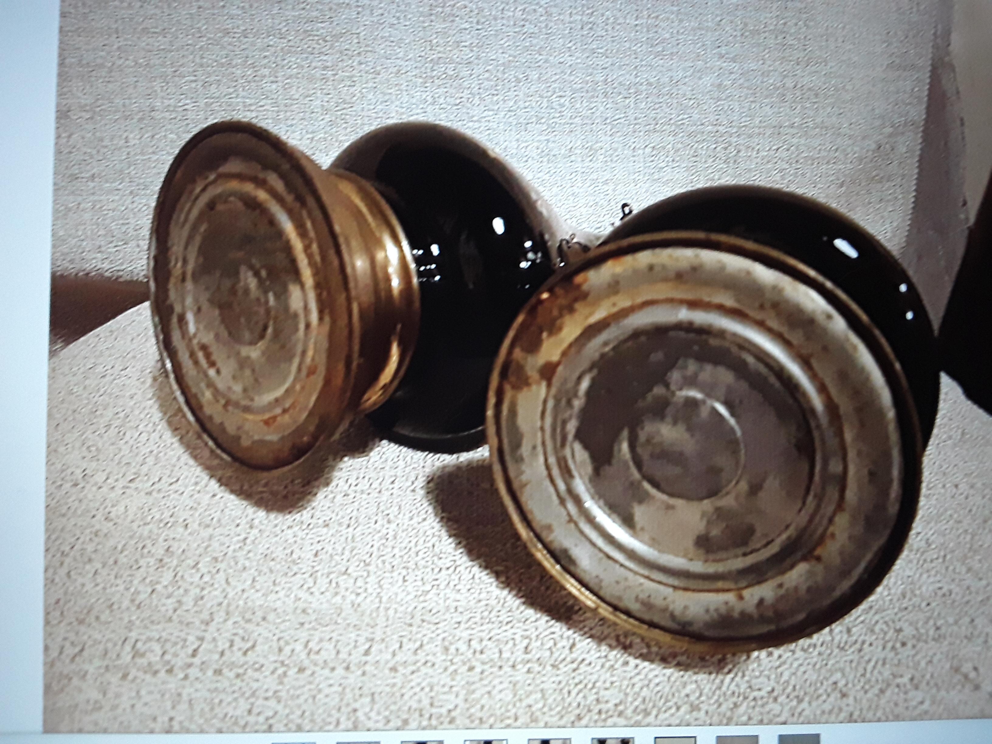Paire de lampes à huile d'art baltiques anciennes en opaline noire avec oiseaux/feullage Bon état - En vente à Opa Locka, FL