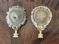 Pair Antique Black Forest Deer Antlers Borrows Lamp Finials