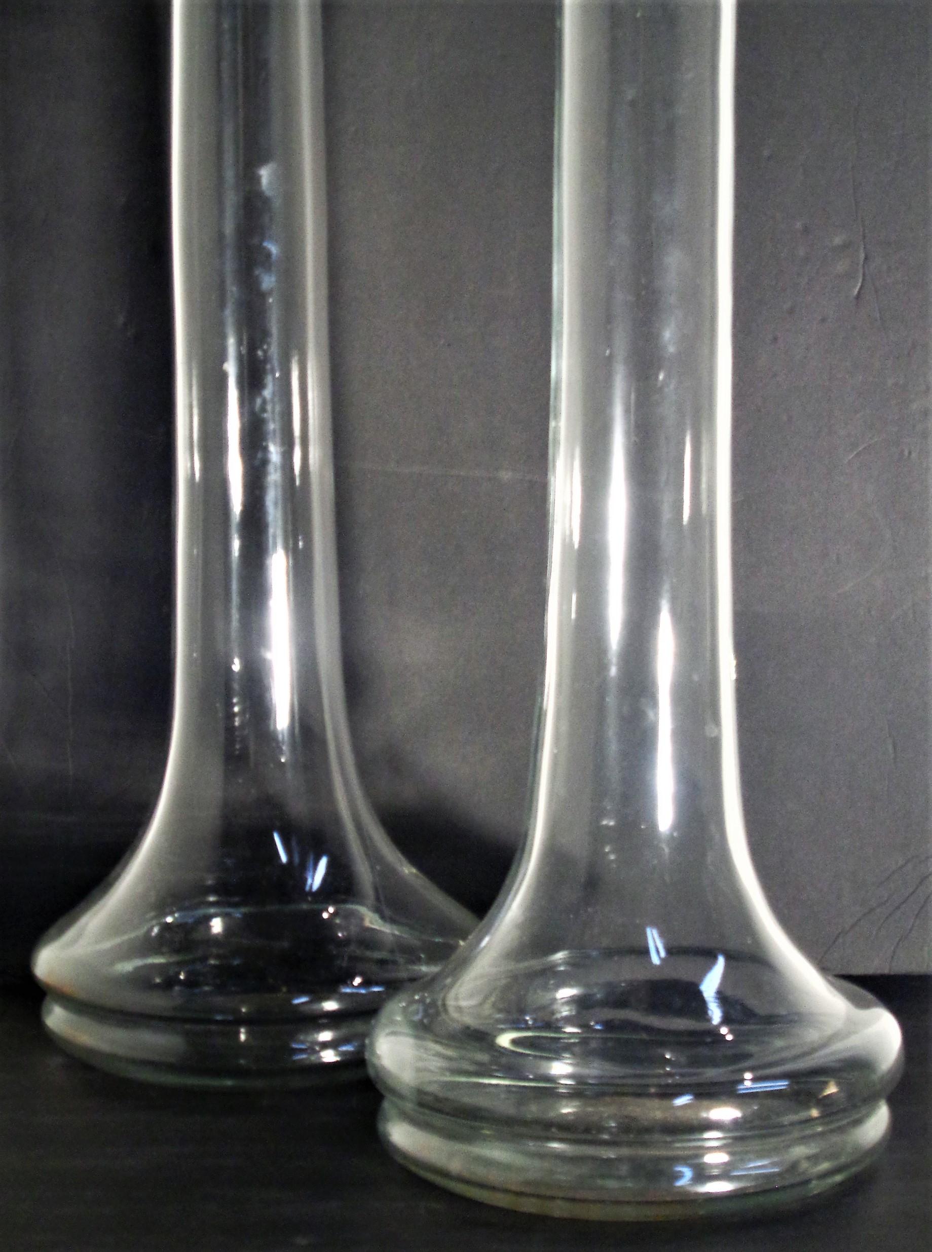 Antique Blown Glass Tall Gladioli Flower Vases 3