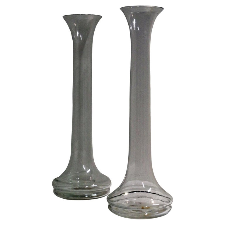 Antique Blown Glass Tall Gladioli Flower Vases at 1stDibs
