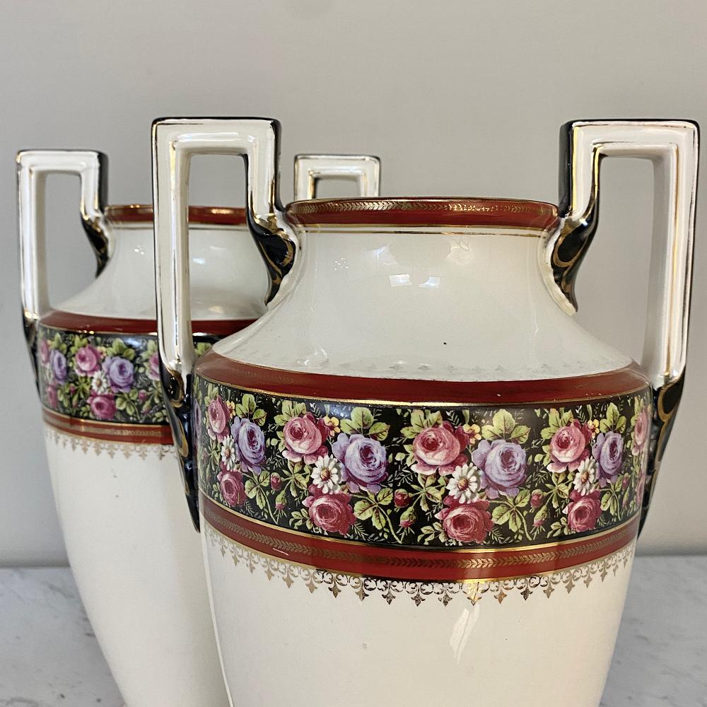 Pair Antique Boch Vases For Sale 1