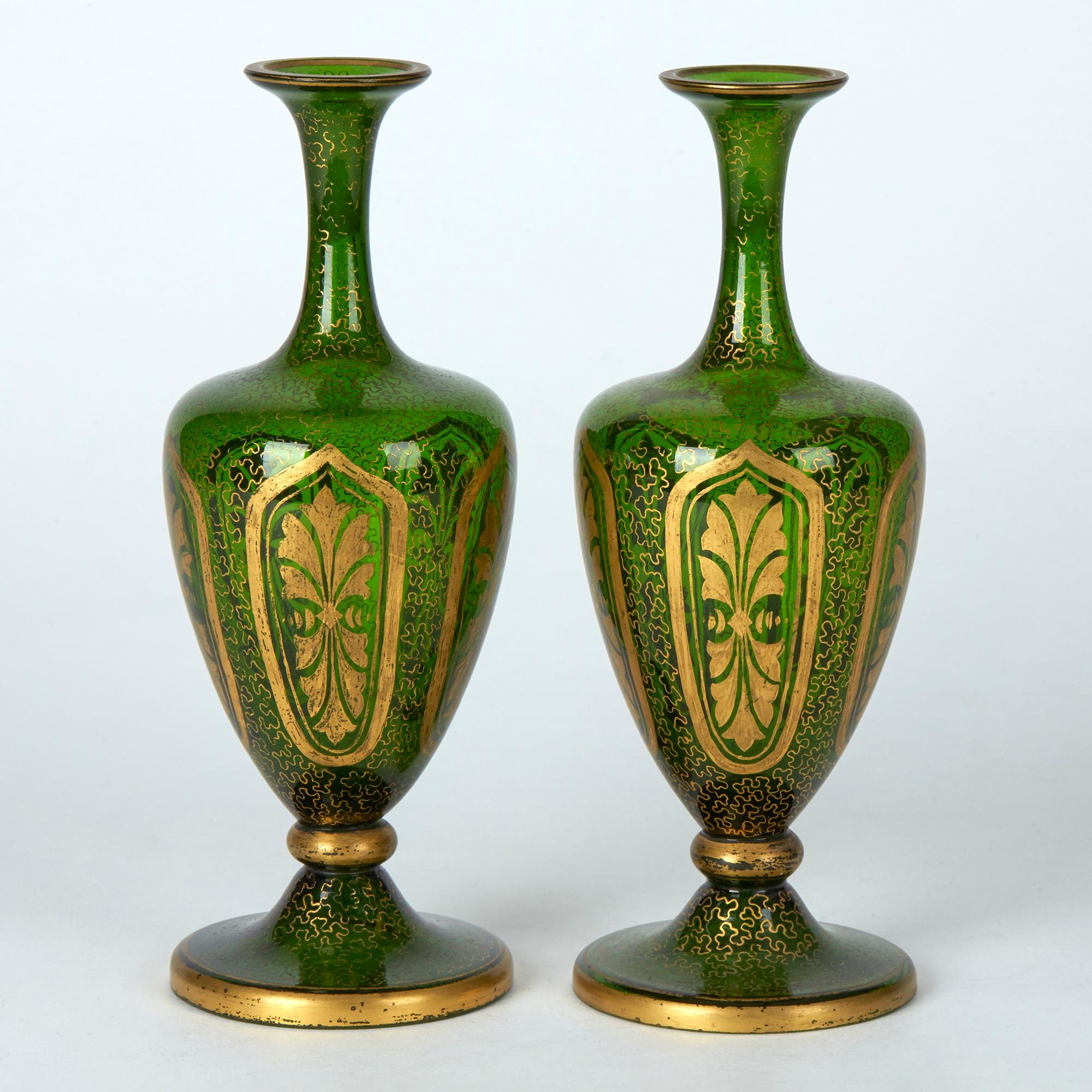 antique green vases