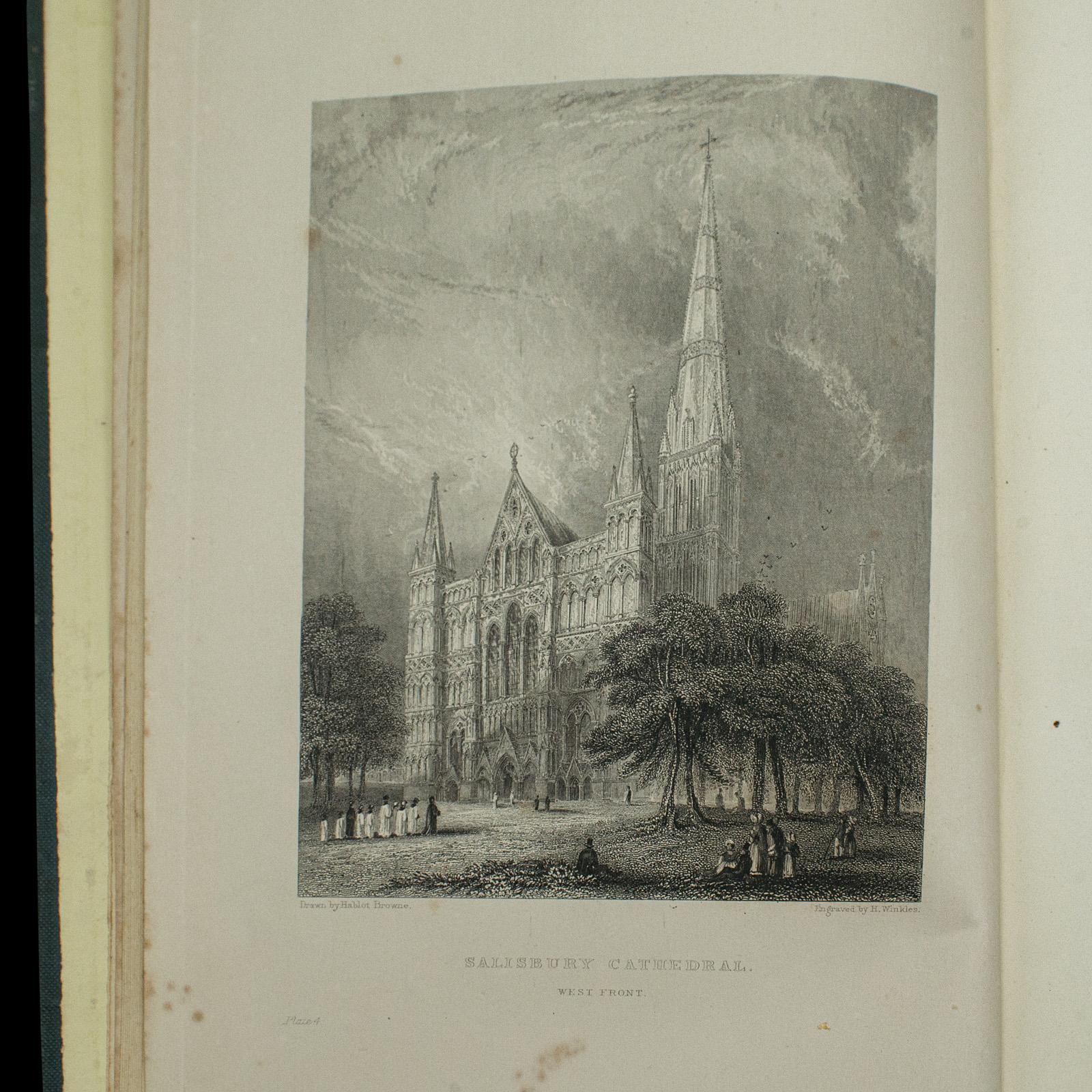 Paper Pair Antique Books, Winkle's British Cathedrals, English, Reference, Victorian For Sale