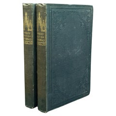 Paire de livres anciens, Winkle's British Cathedrals, anglais, référence, victorien