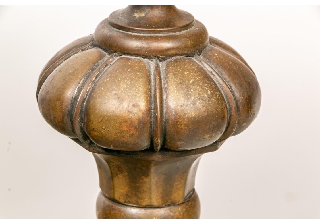 Unknown Pair Antique Brass Andirons For Sale