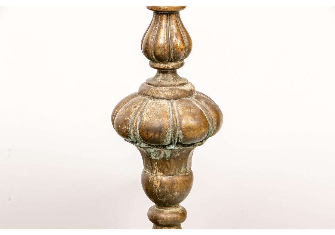 Pair Antique Brass Andirons For Sale 3