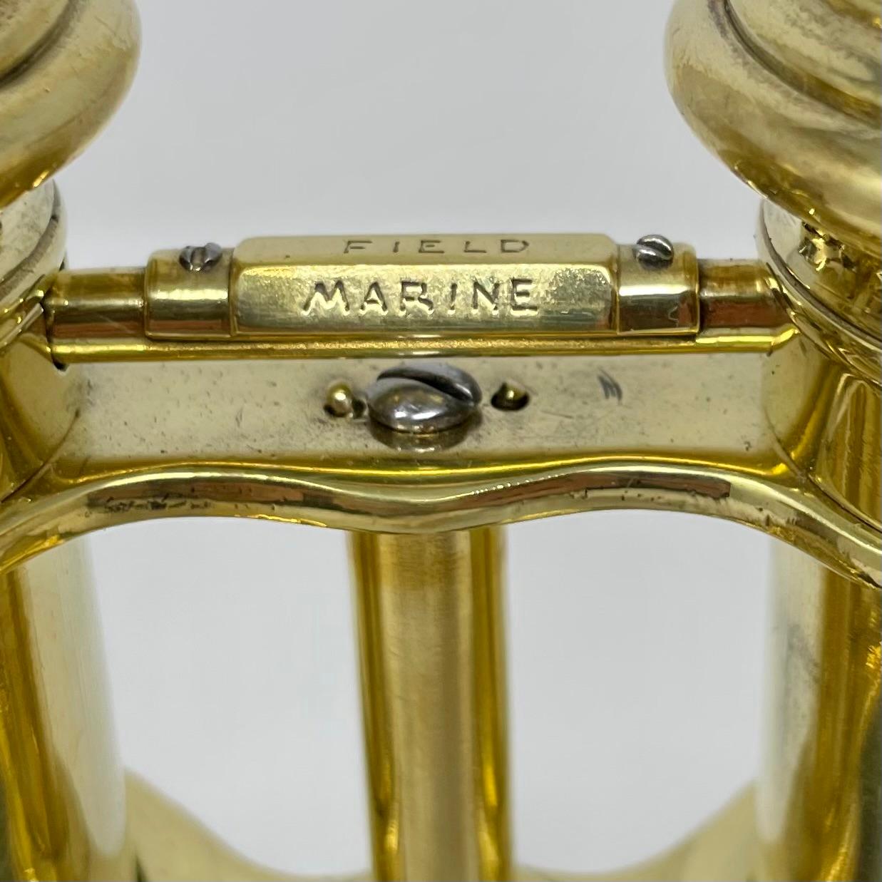 Pair Antique British Leather and Brass Marine Field Binoculars, Circa 1900-1910. 2