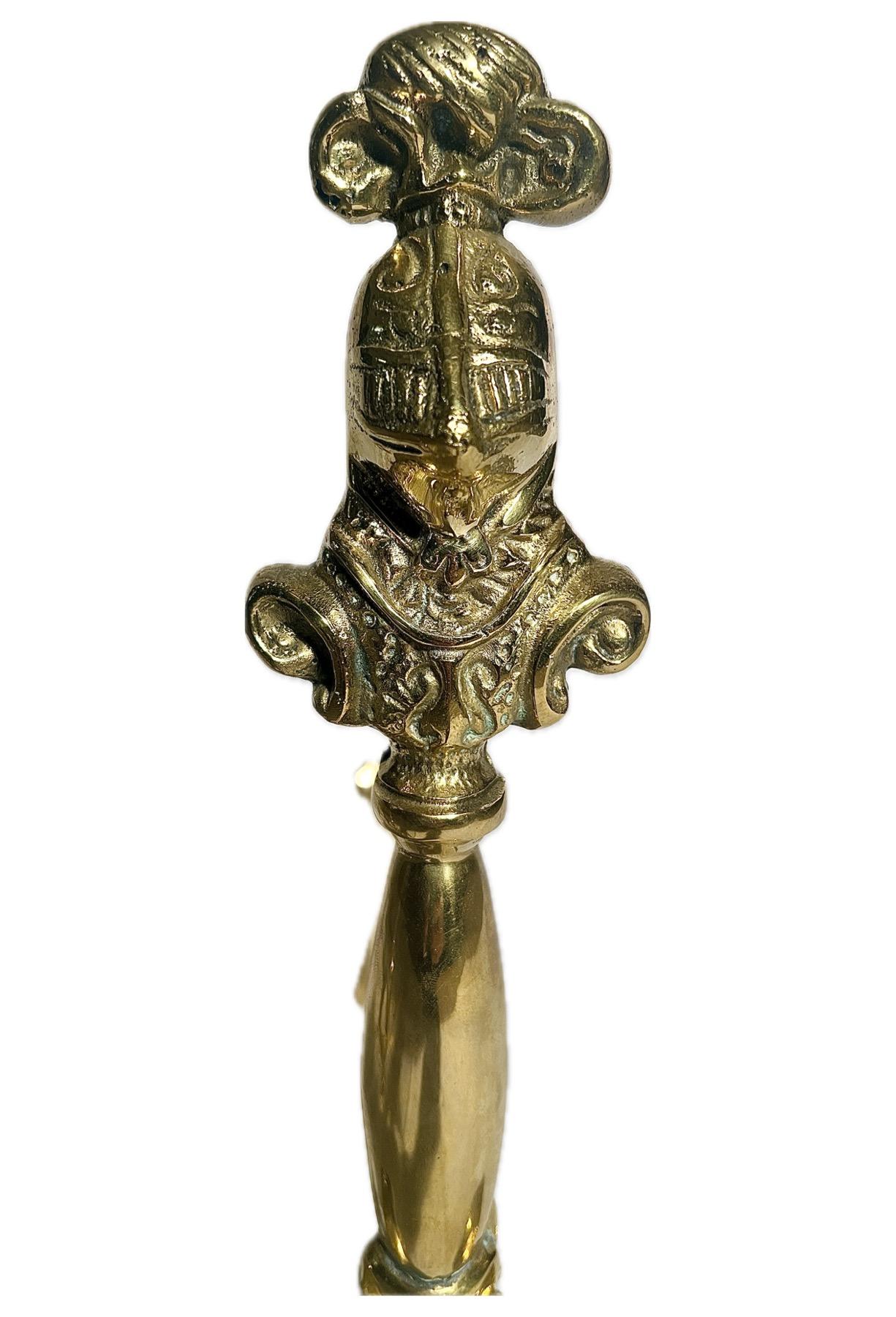 19th Century Pair Antique British Victorian Brass 