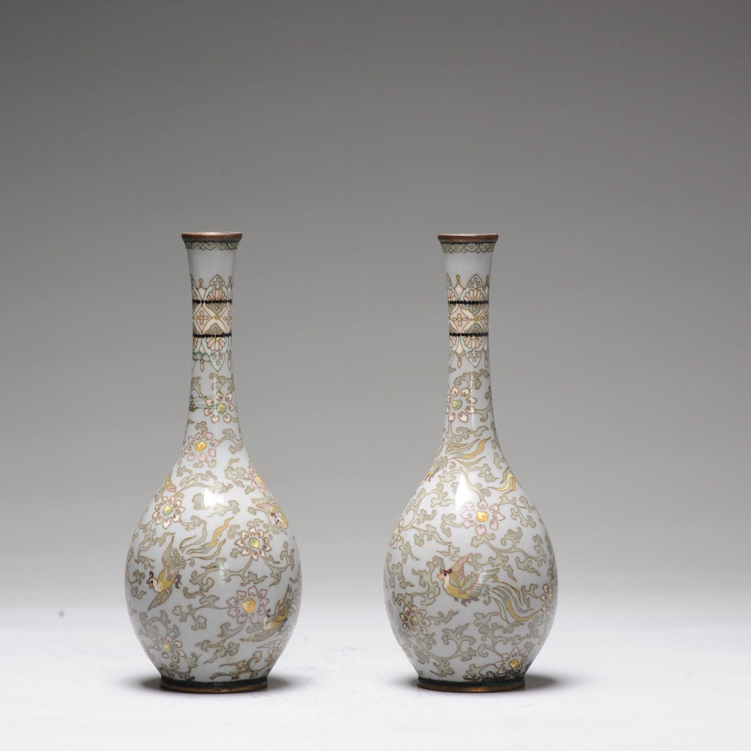 Pair Antique Bronze Vase Cloisonné Japan Meiji 19th Century Japanese For Sale 7