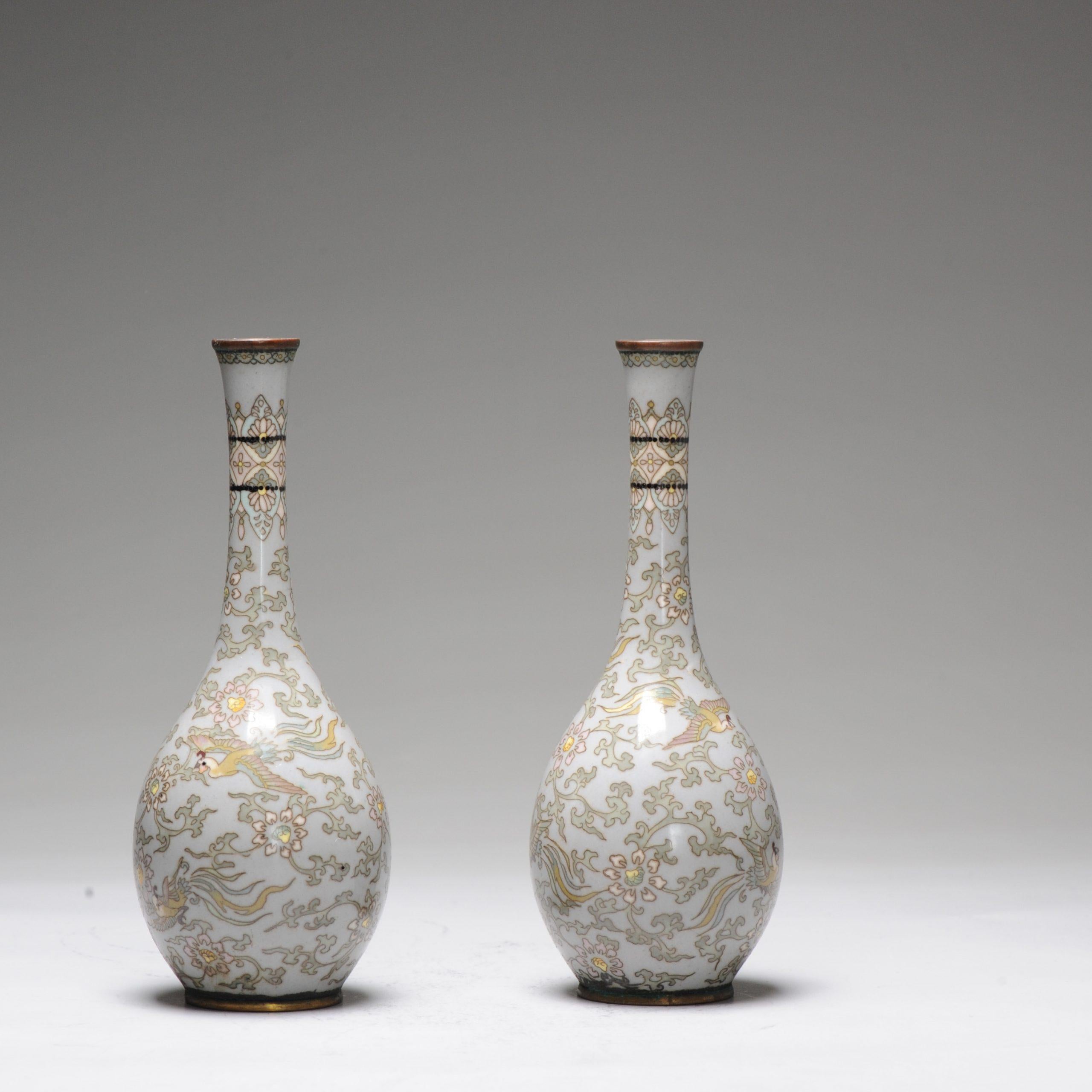 Pair Antique Bronze Vase Cloisonné Japan Meiji 19th Century Japanese For Sale 8