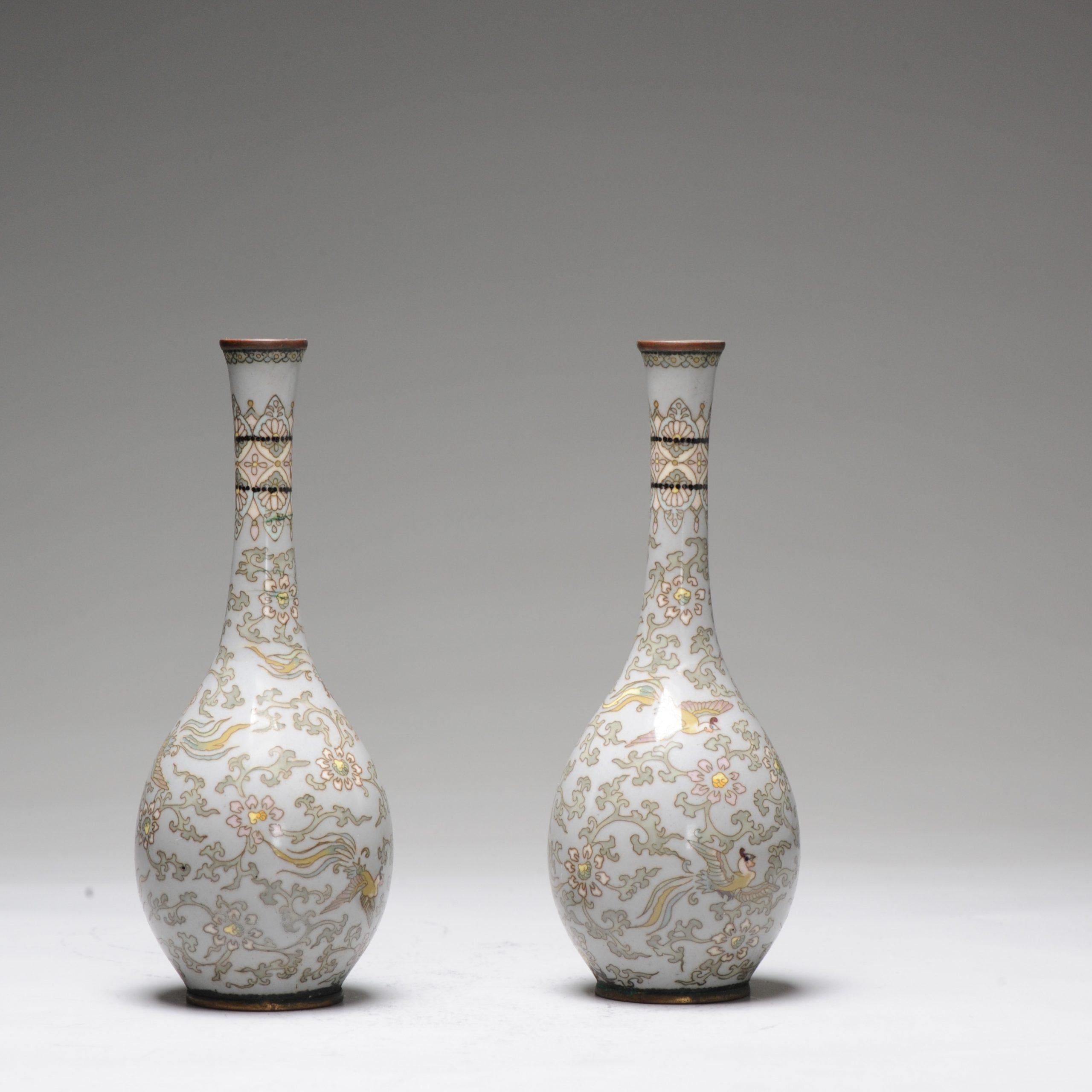 Paire de vases en bronze ancien cloisonné japonais Meiji du 19ème siècle japonais en vente 5