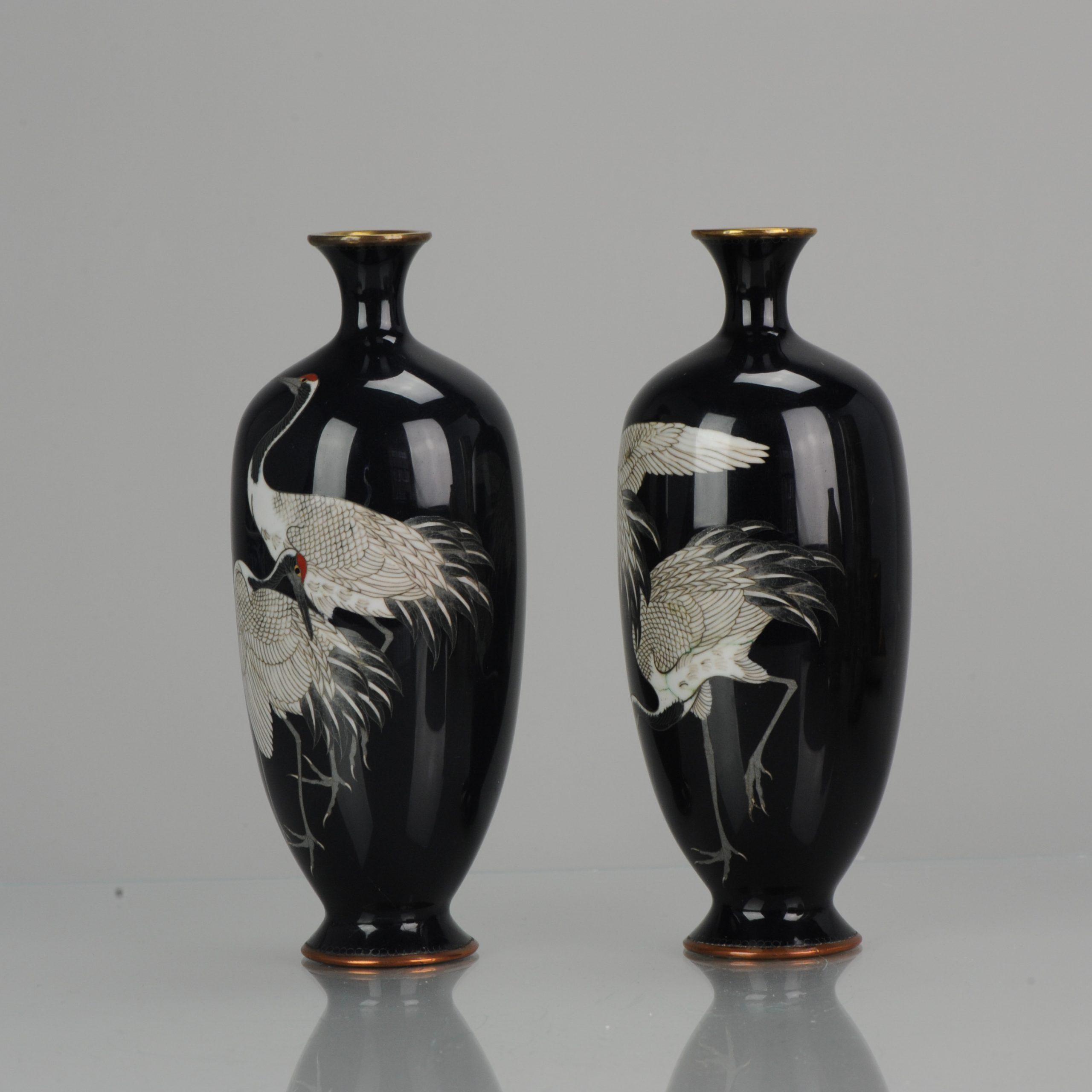 Japanese Pair of Antique Bronze Vases Cloisonné Hayashi Chuzo of Aichi Japan Meiji For Sale