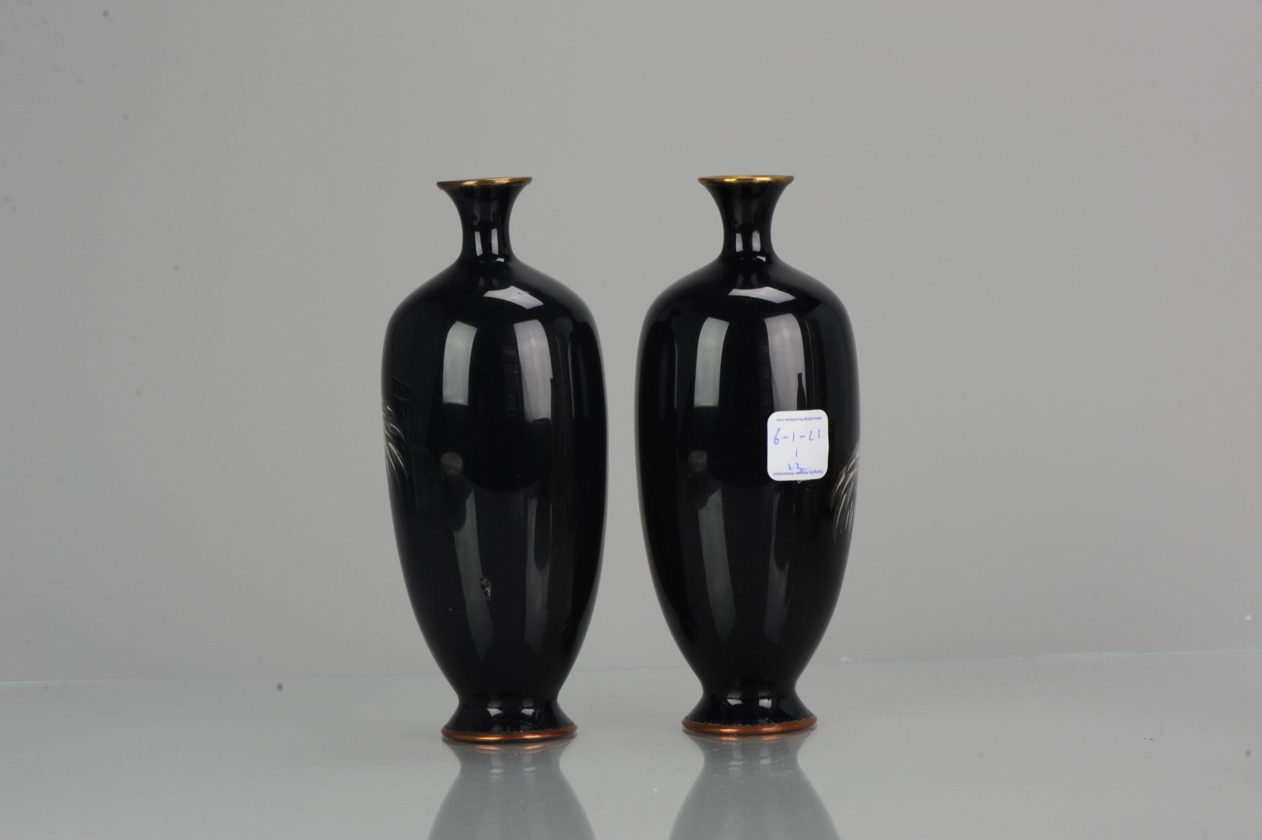 19th Century Pair of Antique Bronze Vases Cloisonné Hayashi Chuzo of Aichi Japan Meiji For Sale