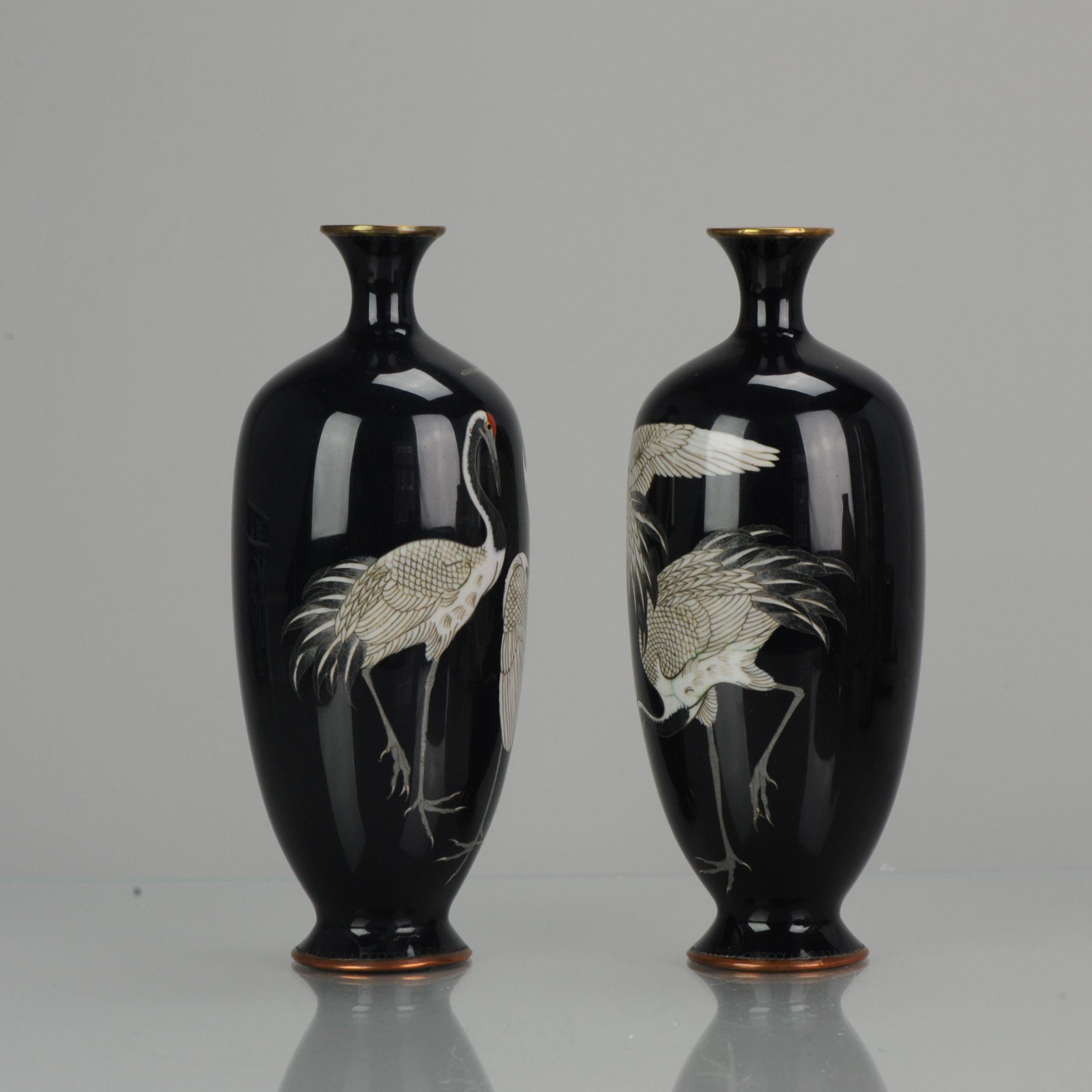 Pair of Antique Bronze Vases Cloisonné Hayashi Chuzo of Aichi Japan Meiji For Sale 1
