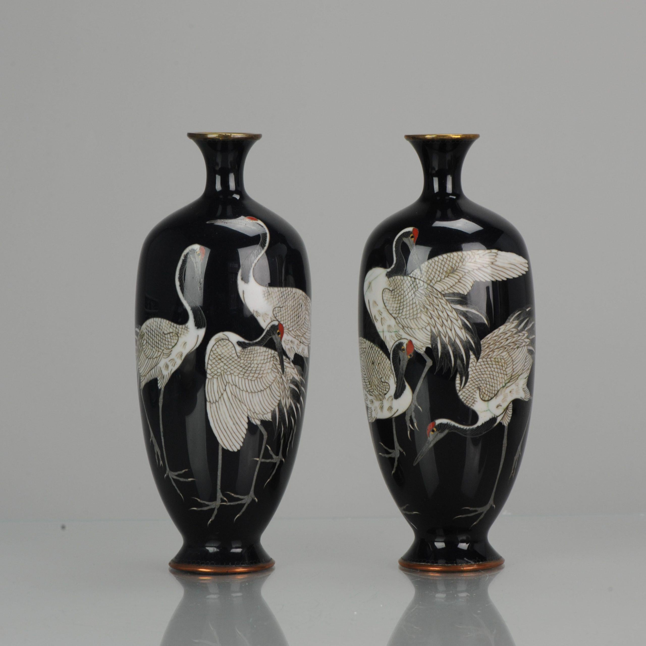 Pair of Antique Bronze Vases Cloisonné Hayashi Chuzo of Aichi Japan Meiji For Sale 2