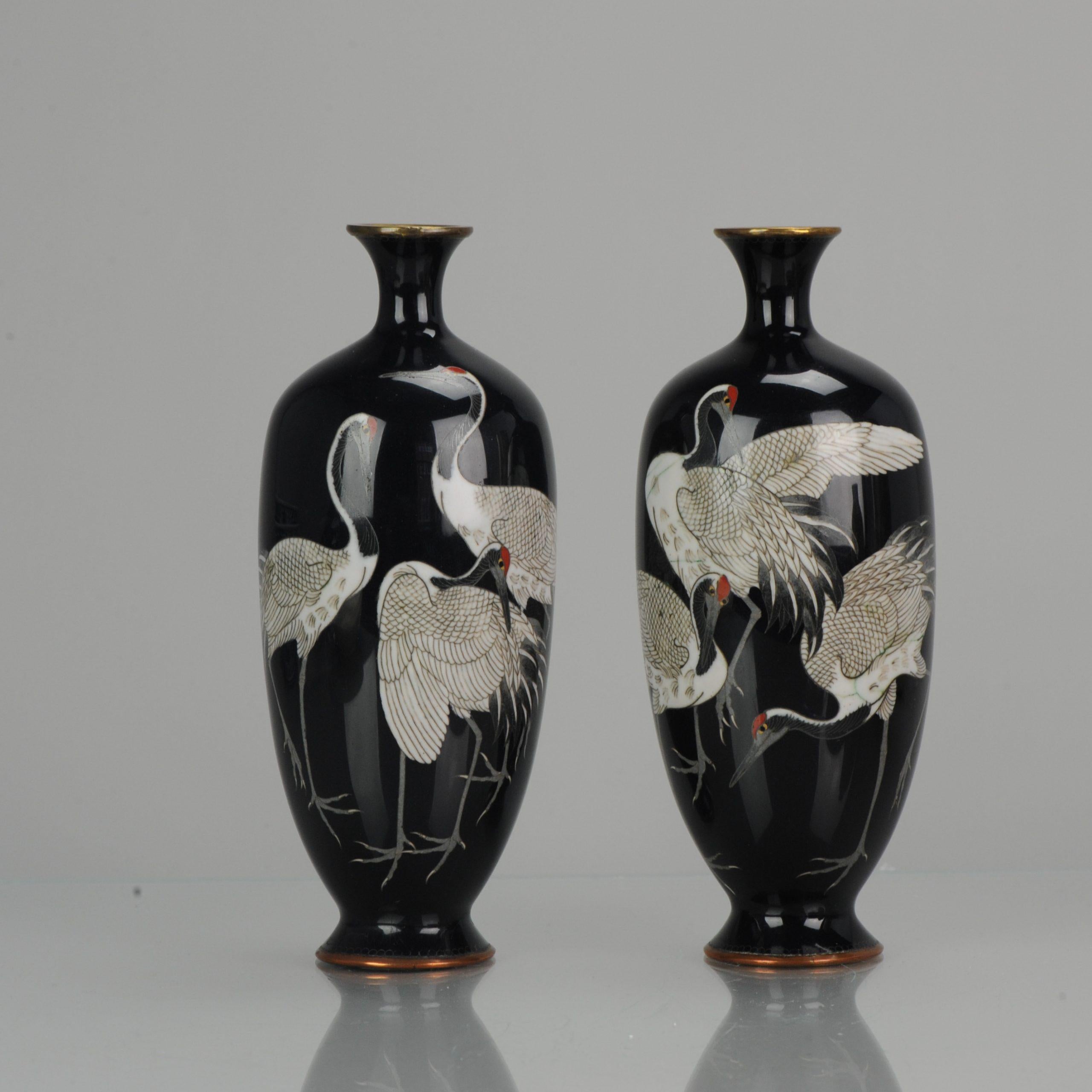 Pair of Antique Bronze Vases Cloisonné Hayashi Chuzo of Aichi Japan Meiji For Sale 3