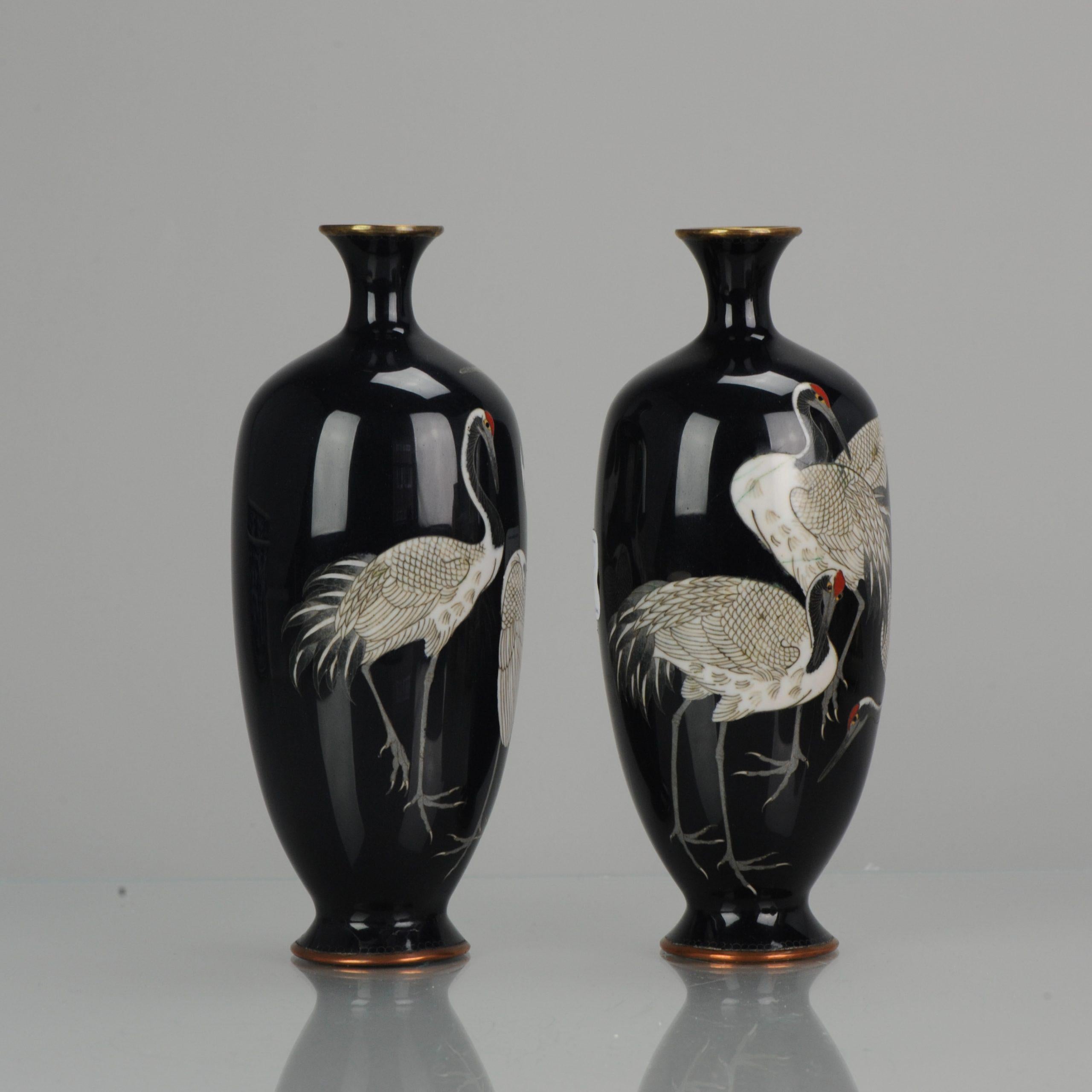 Pair of Antique Bronze Vases Cloisonné Hayashi Chuzo of Aichi Japan Meiji For Sale 4